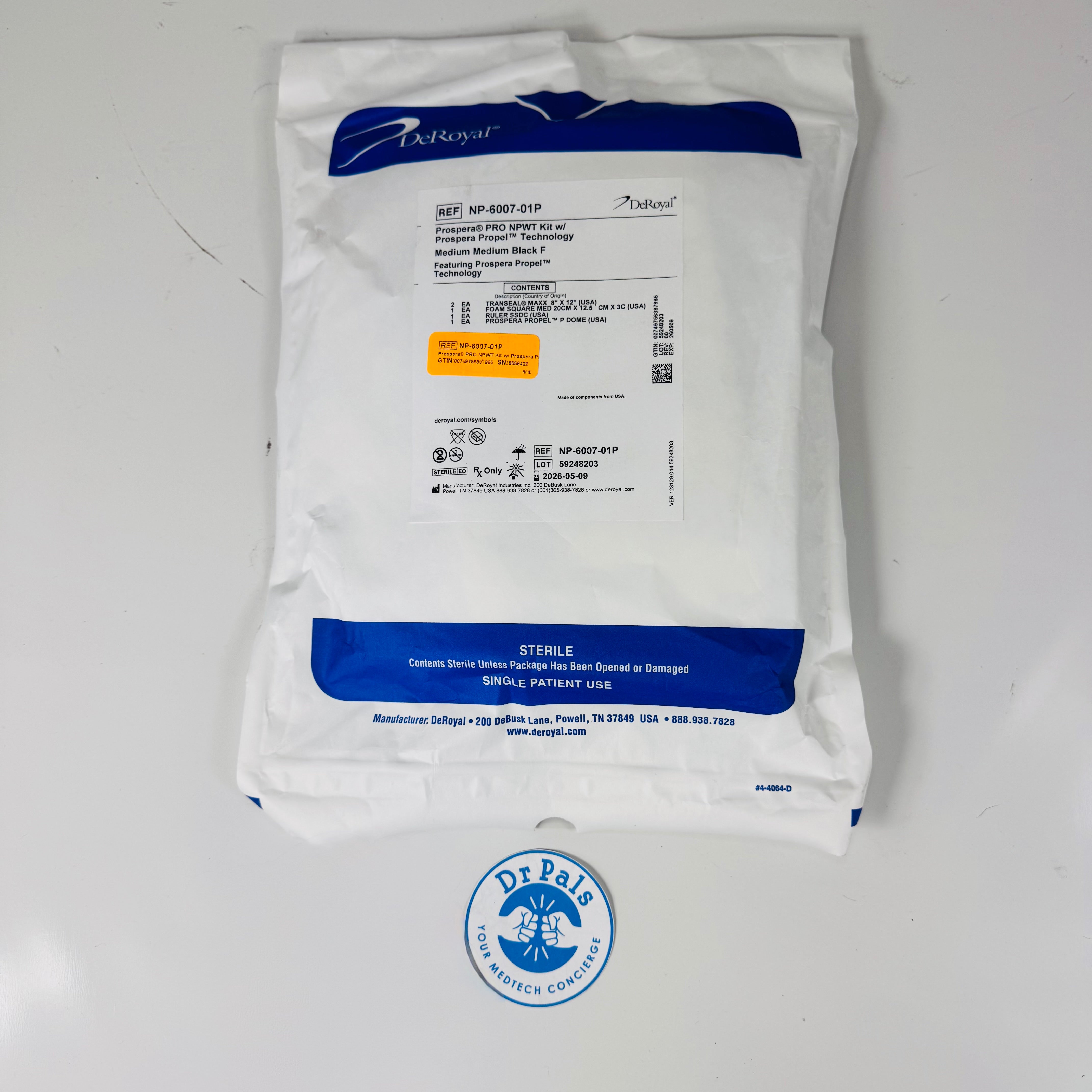 DeRoyal NP-6007-01P | Prospera PRO NPWT Kit – Medium Black Foam Dressing Kit