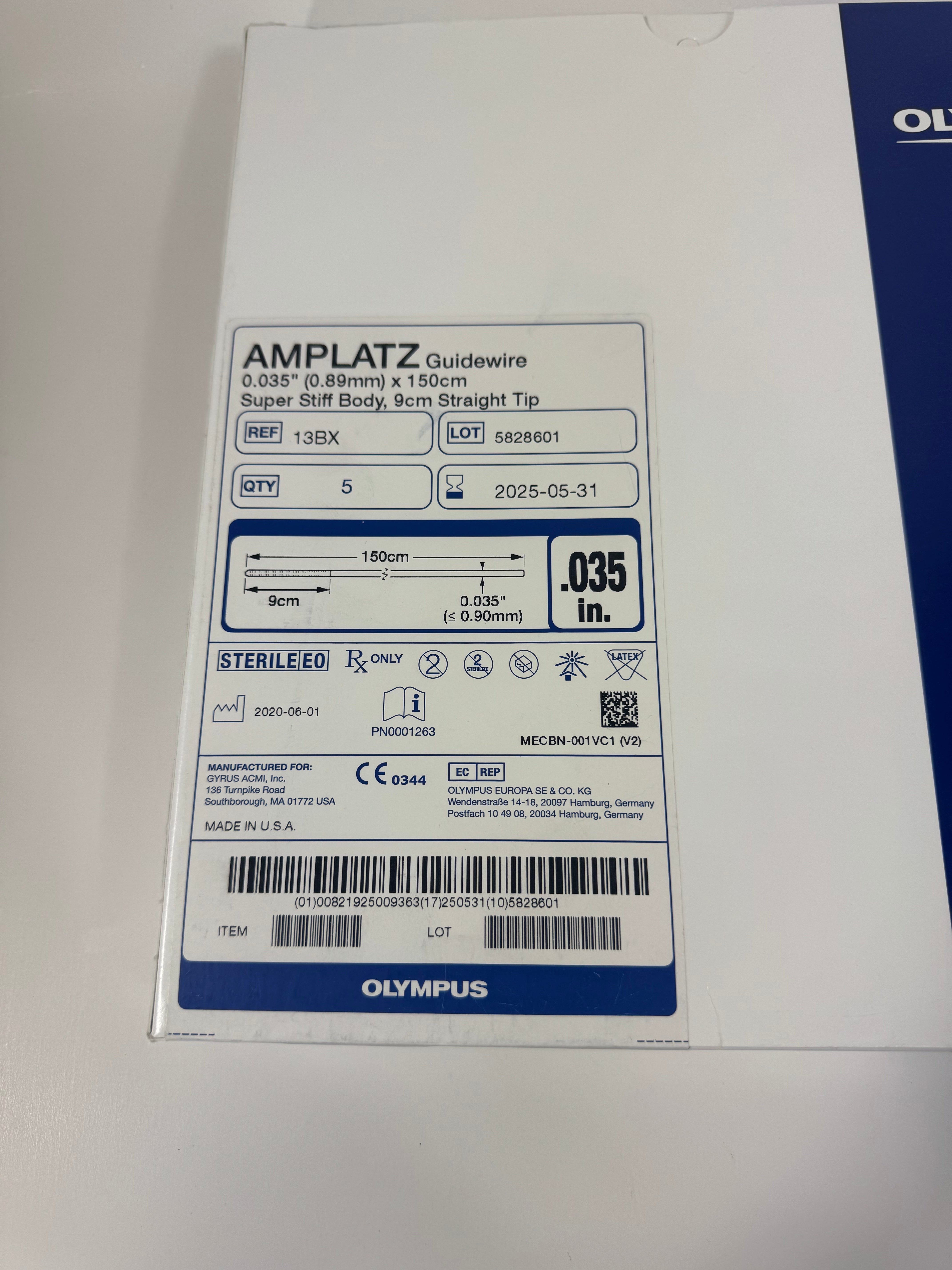 Olympus 13BX | Urological AMPLATZ Guidewire 5/Box OUT OF DATE