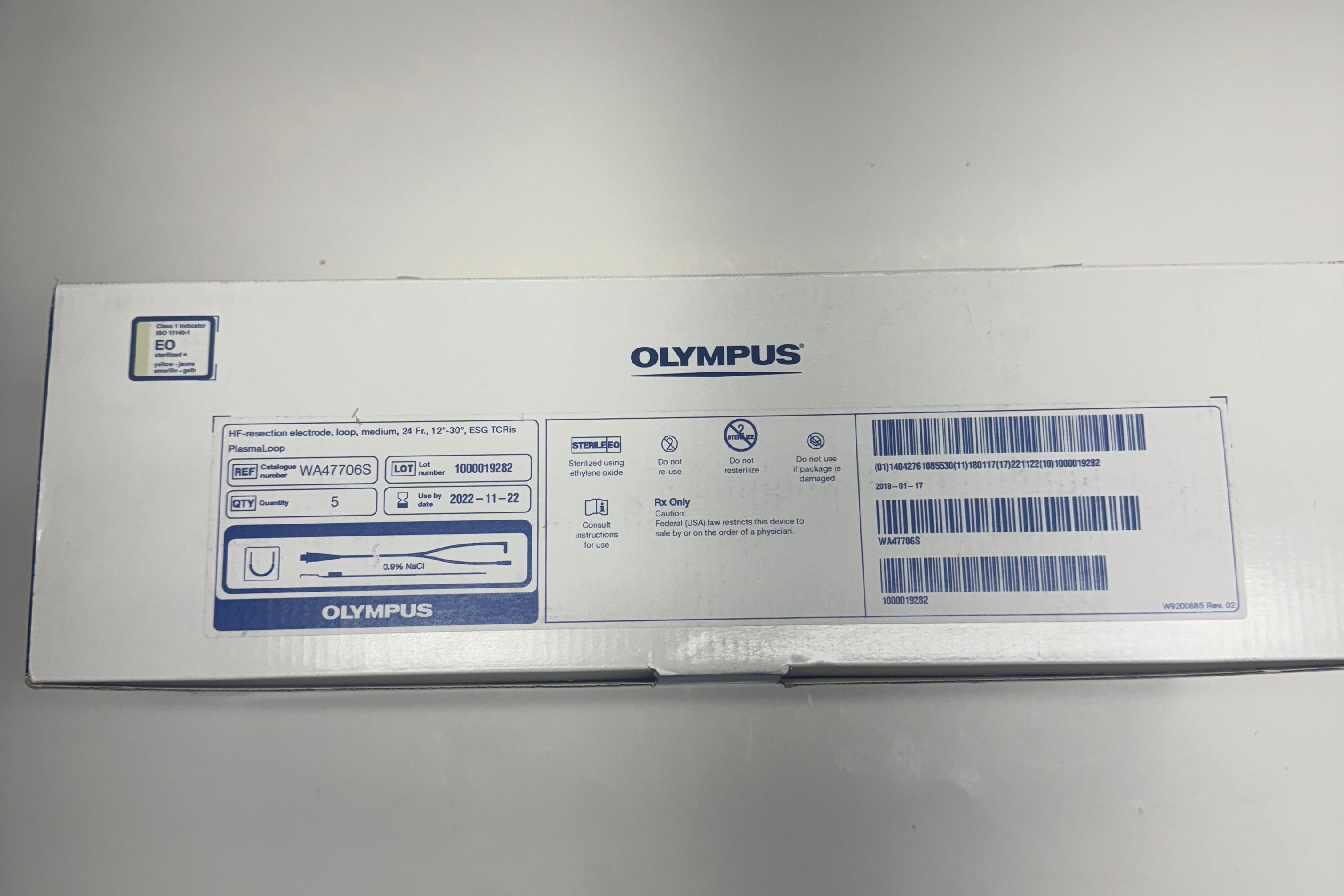Olympus WA47706S PlasmaLoop HF Resection Electrode | Medium Loop, 24 Fr, 12°-30° for OUT OF DATE