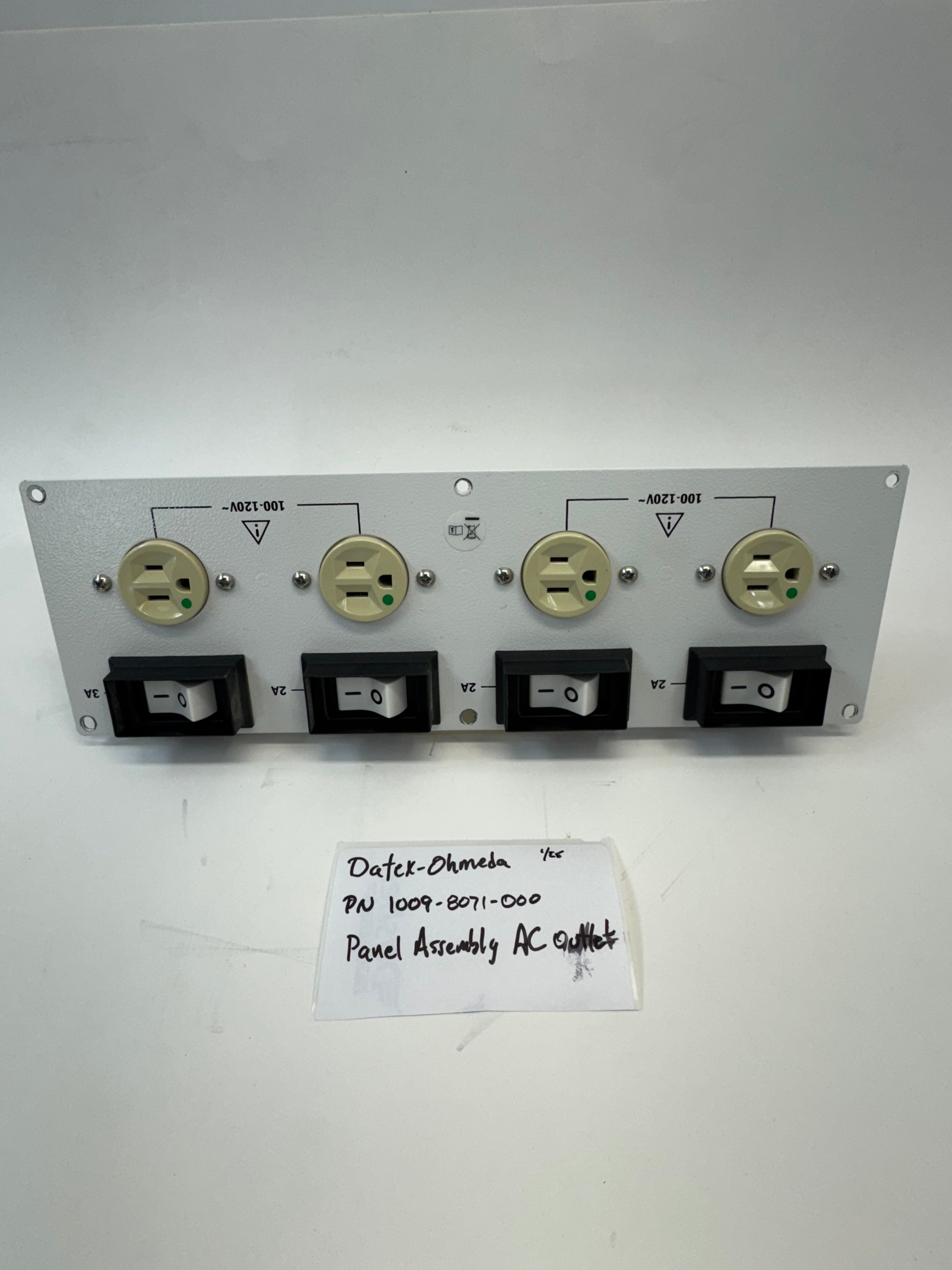 GE Datex-Ohmeda 1009-8071-000 Panel Assembly AC Outlet - NEMA | Anesthesia Parts