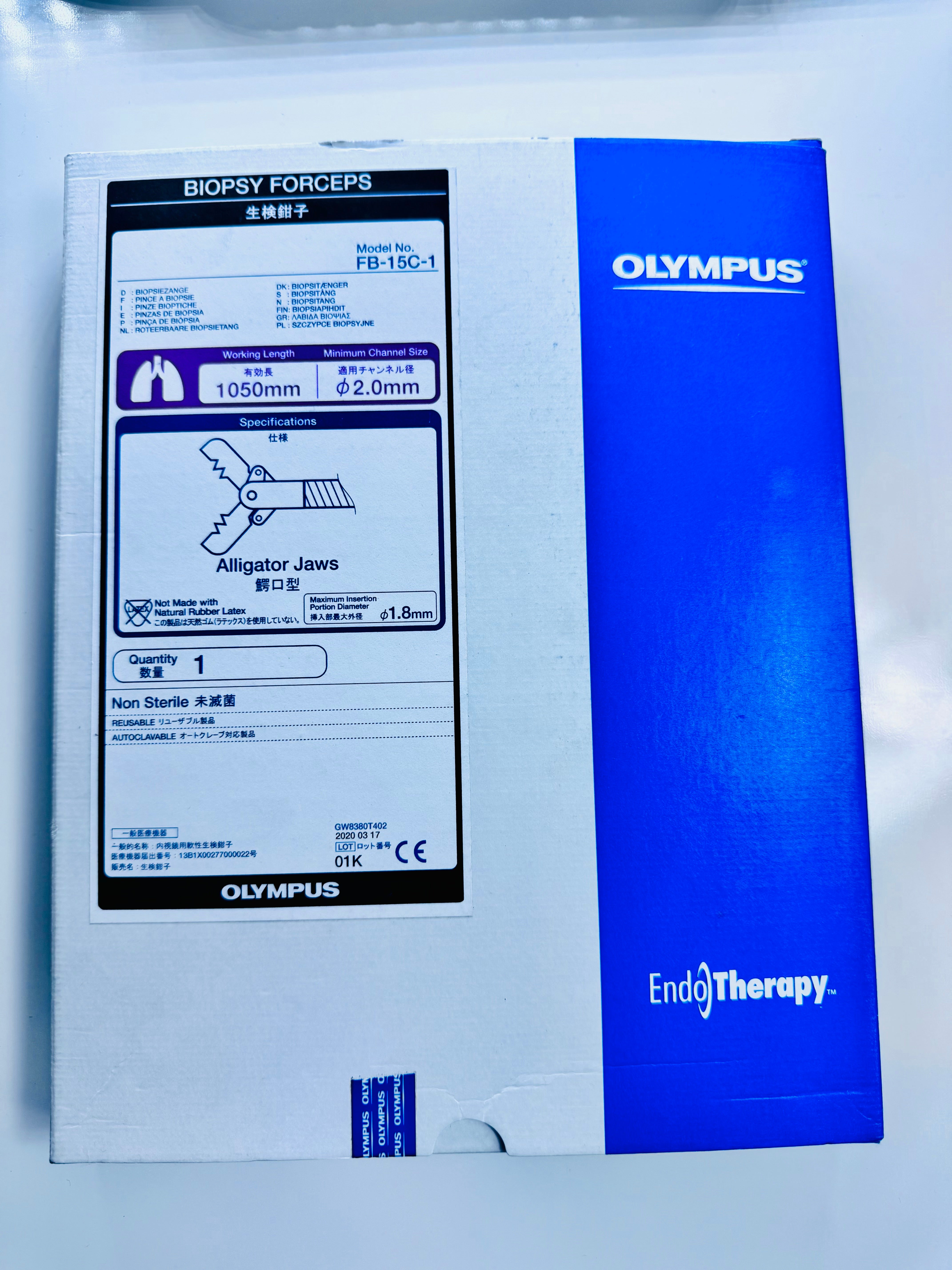 Olympus FB-15C-1 flexible Alligator Jaw 1.8mm x 1050mm Biopsy Forceps
