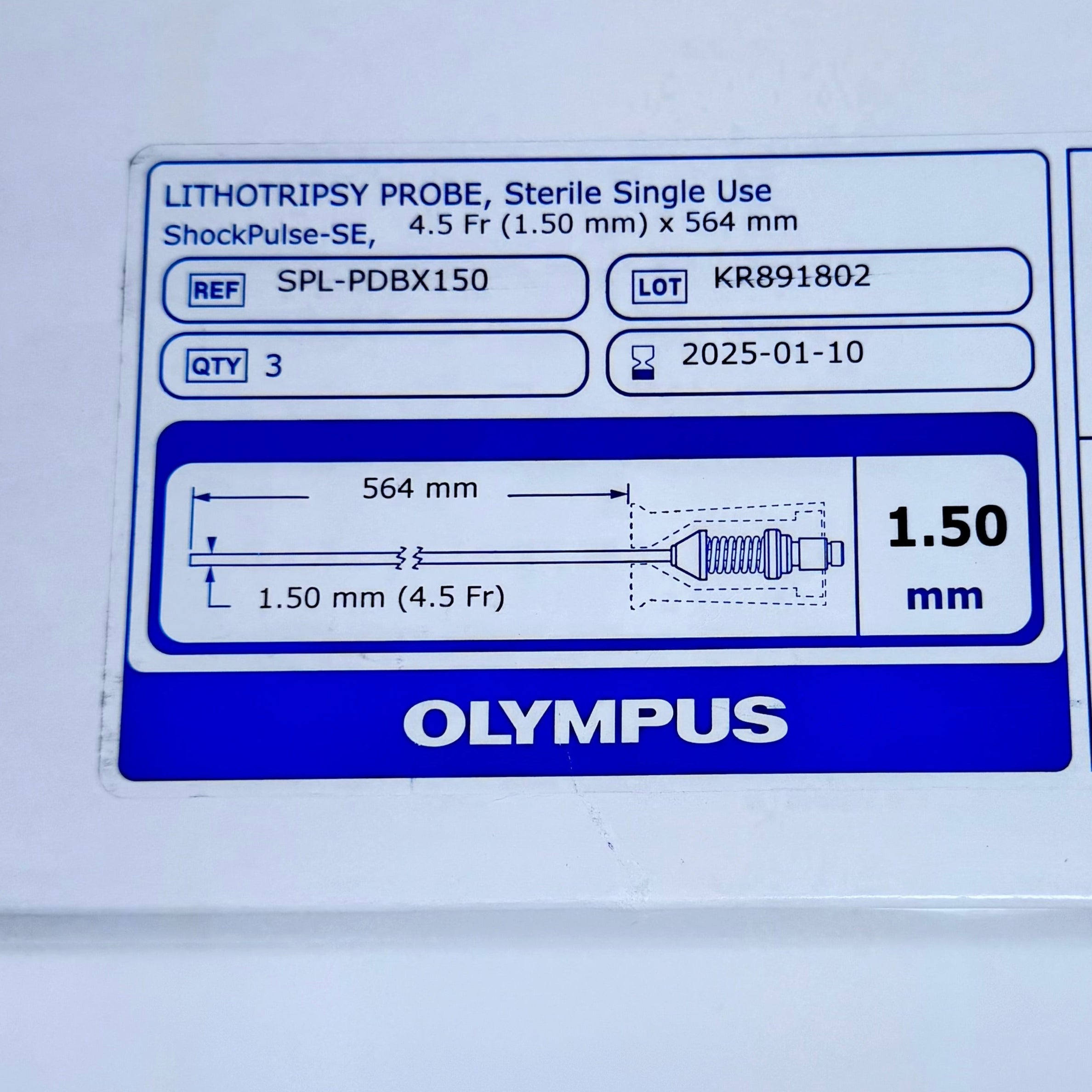 Olympus SPL-PDBX150 | 1.50mm ShockPulse-SE Lithotripsy Probe