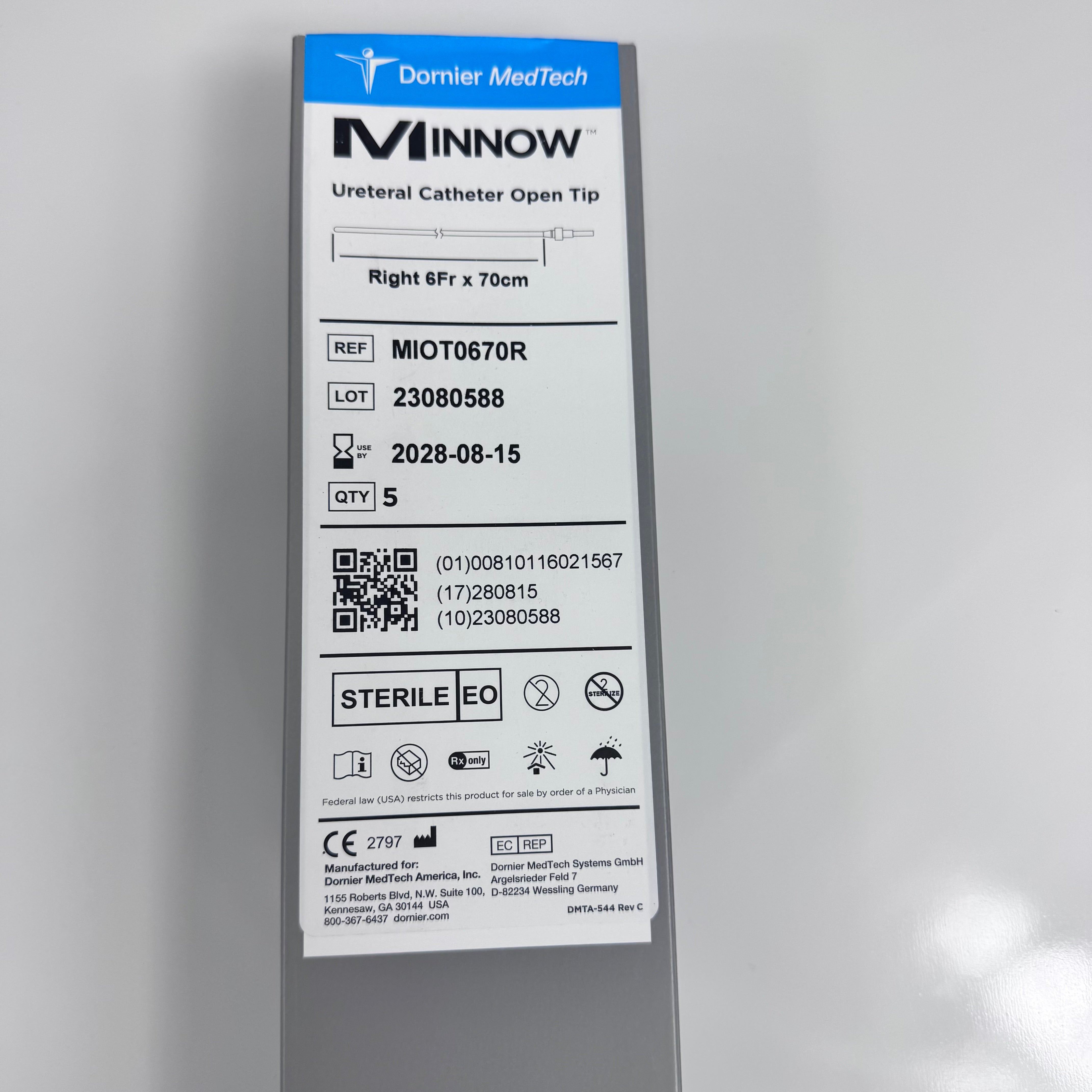 Dornier MIOT670R | Minnow Open Tip Ureteral Catheter 5 per box