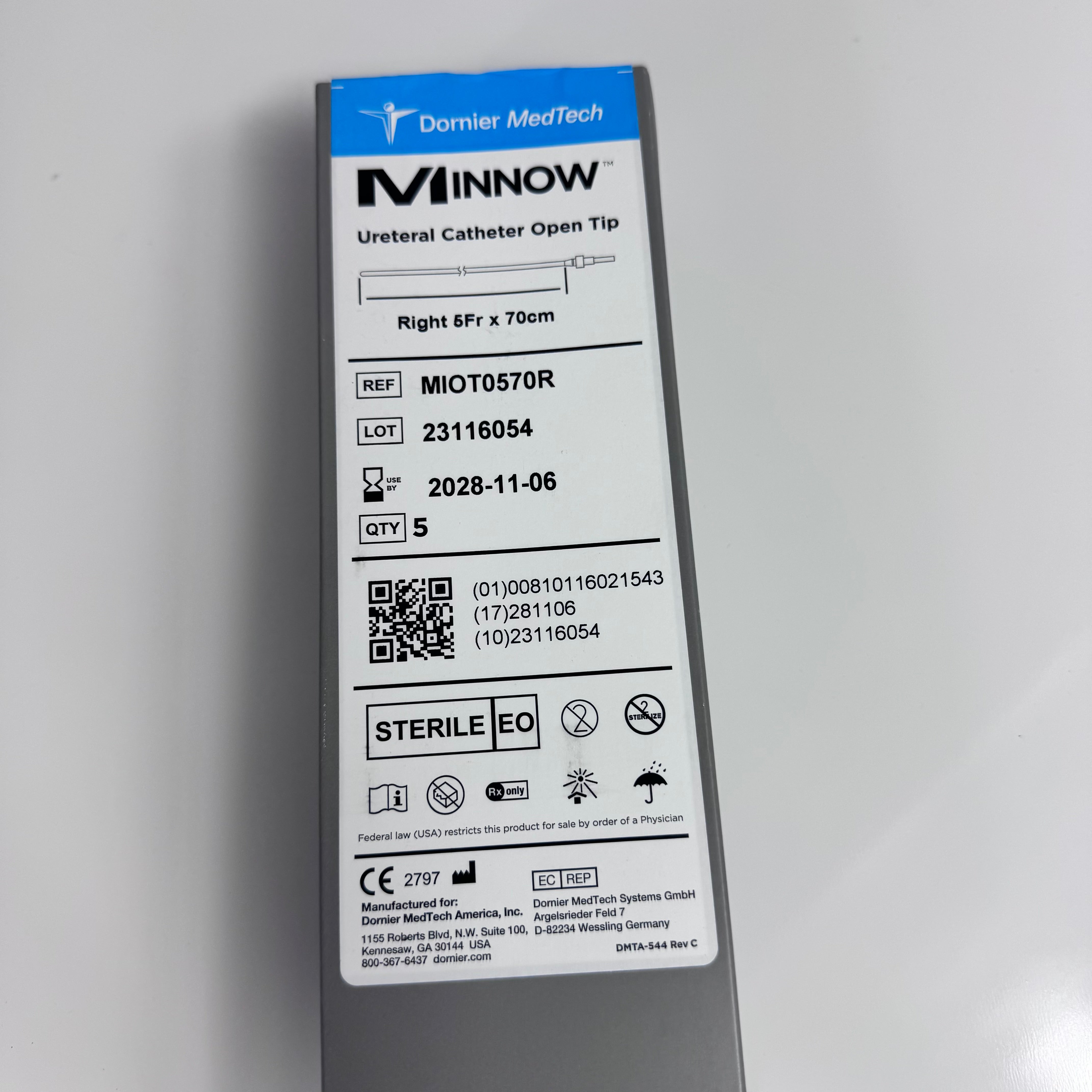 Dornier MIOT570R | Minnow Open Tip Ureteral Catheter 5/Box