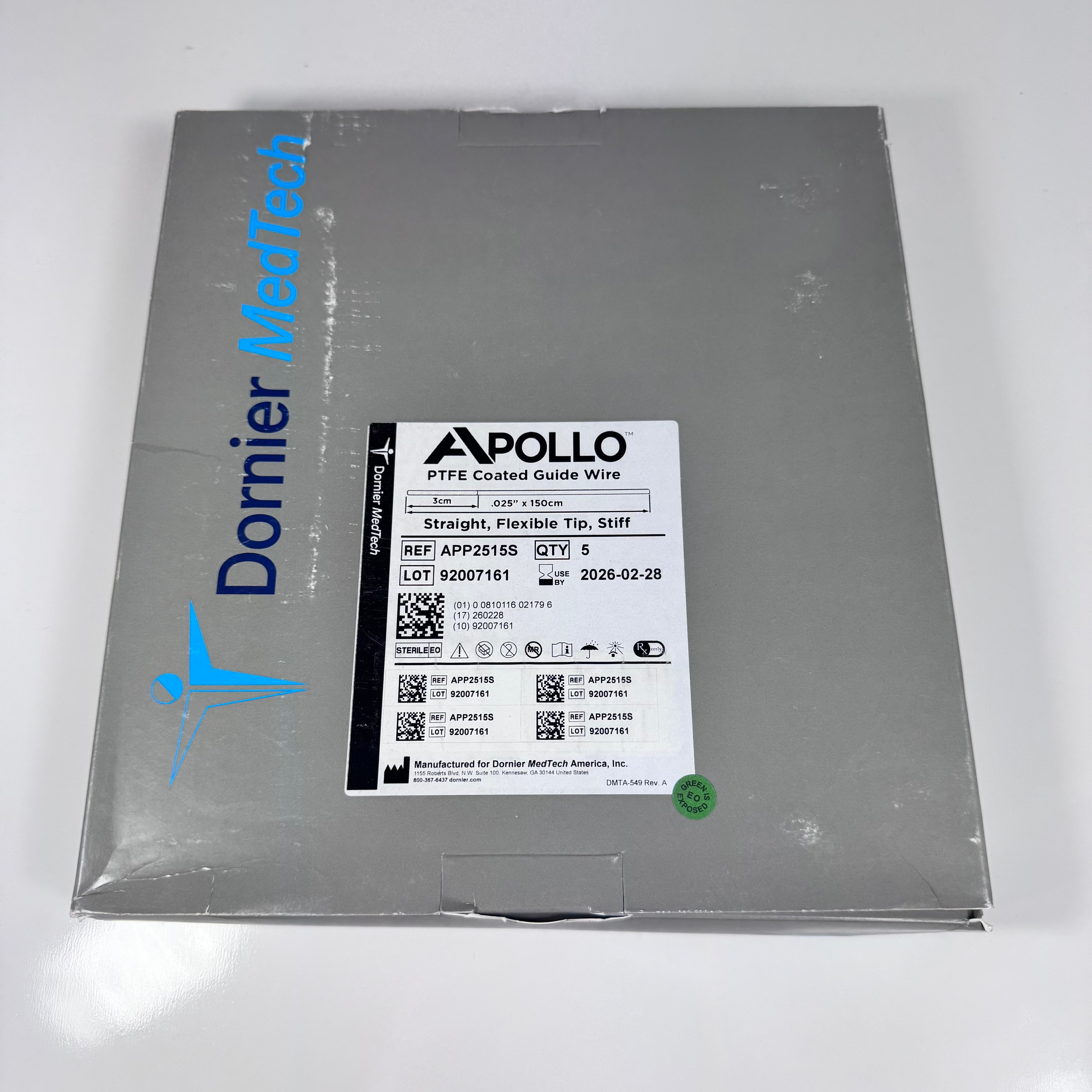 Dornier APP2515S | Apollo PTFE Coated Guide Wire 5 per box