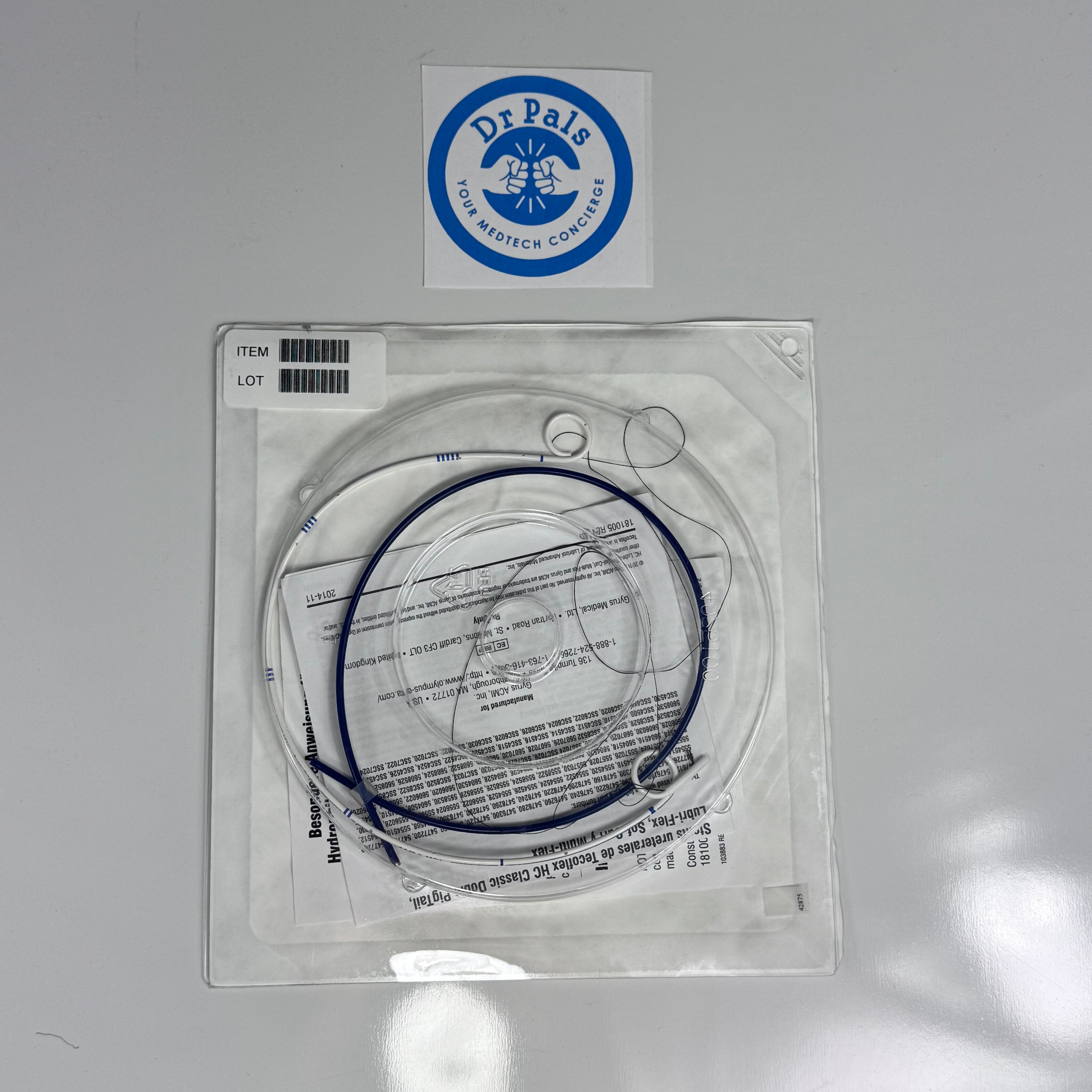 Olympus Gyrus ACMI 5606028 | Double Pigtail Ureteral Stent, Hydrophilic Coated, 6.0F x 28cm