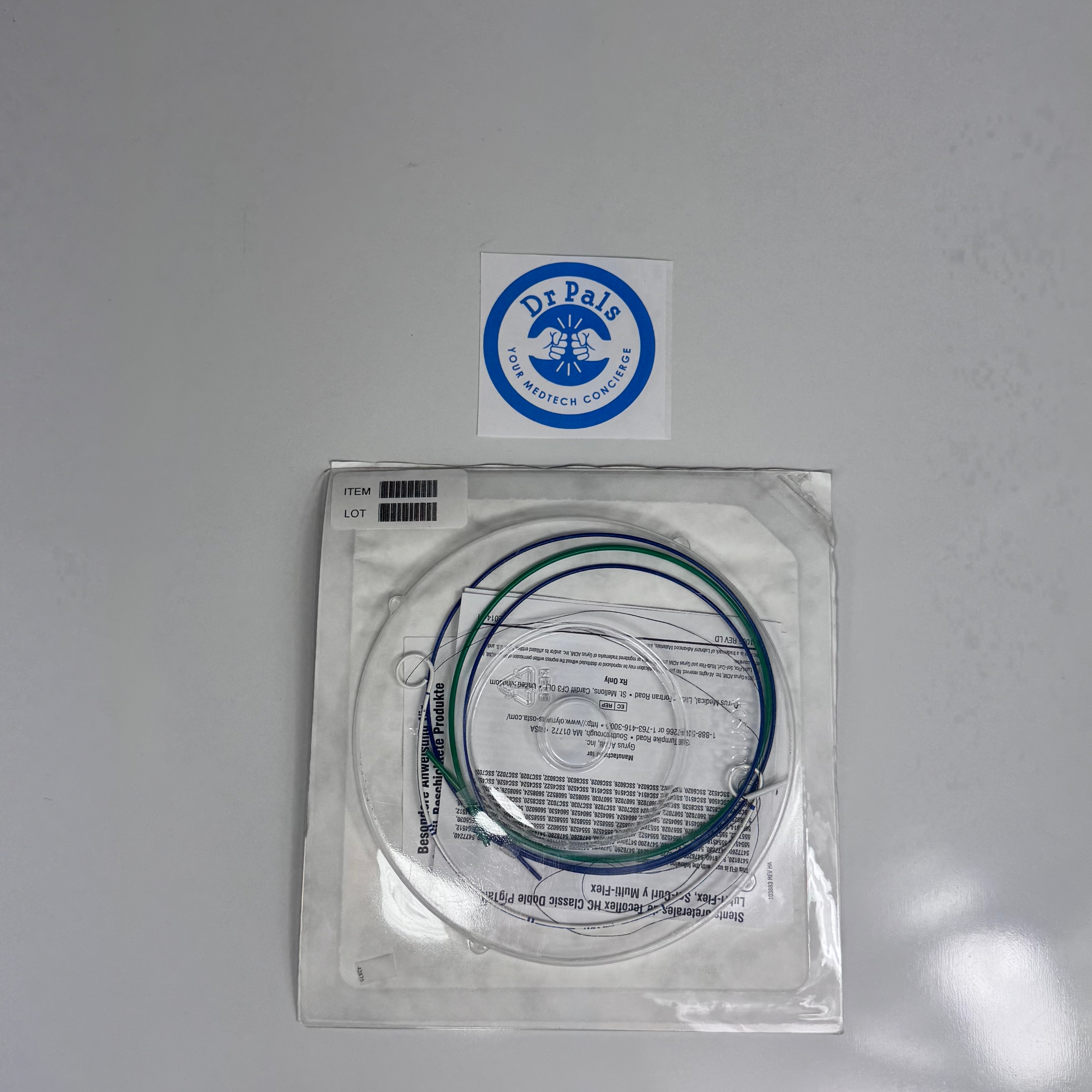 Olympus Gyrus ACMI 5604520 | Classic Double Pigtail Ureteral Stent, 4.5 Fr x 20 cm, Hydrophilic Coated