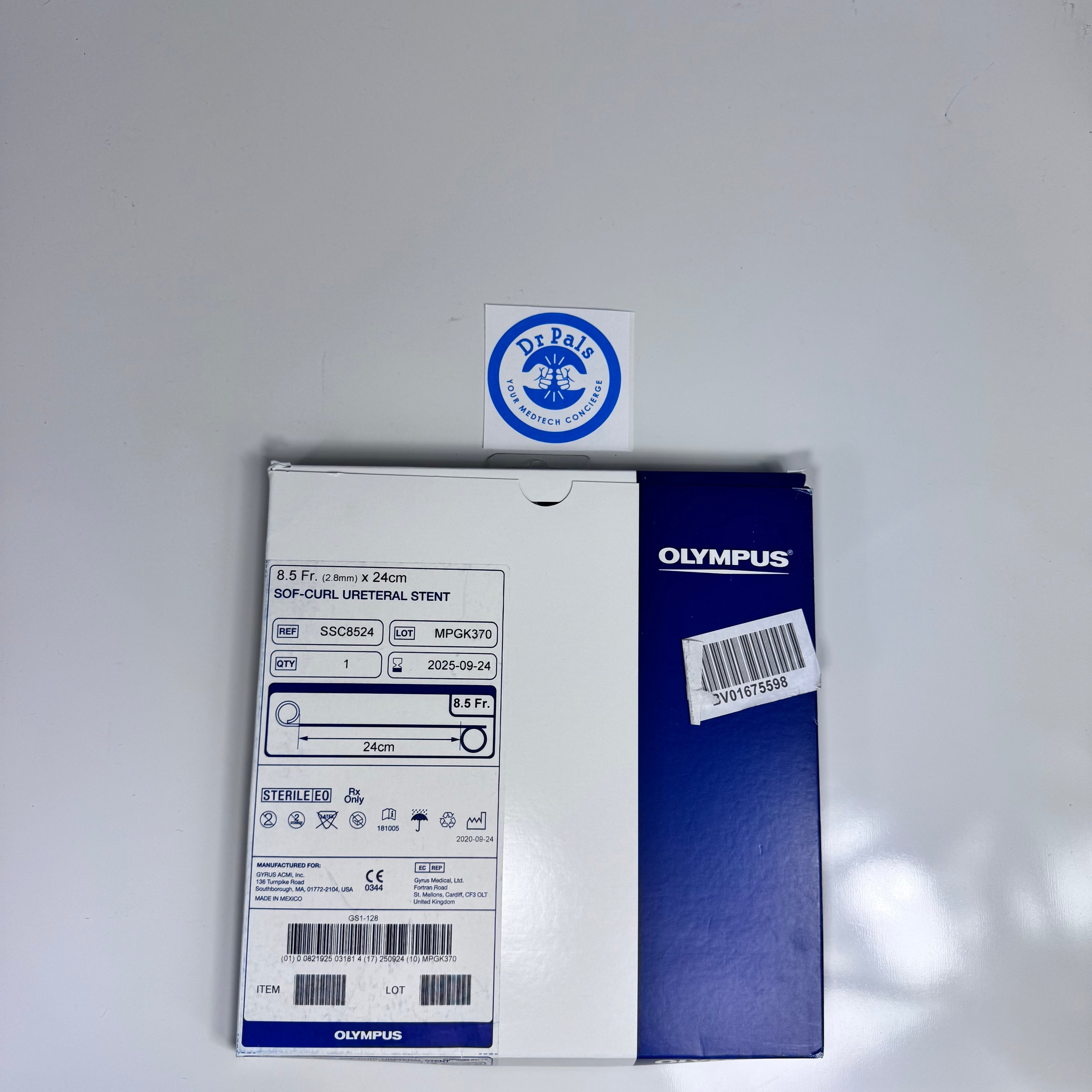 Olympus SSC8524 | Sof-Curl Ureteral Stent, 8.5 Fr x 24 cm