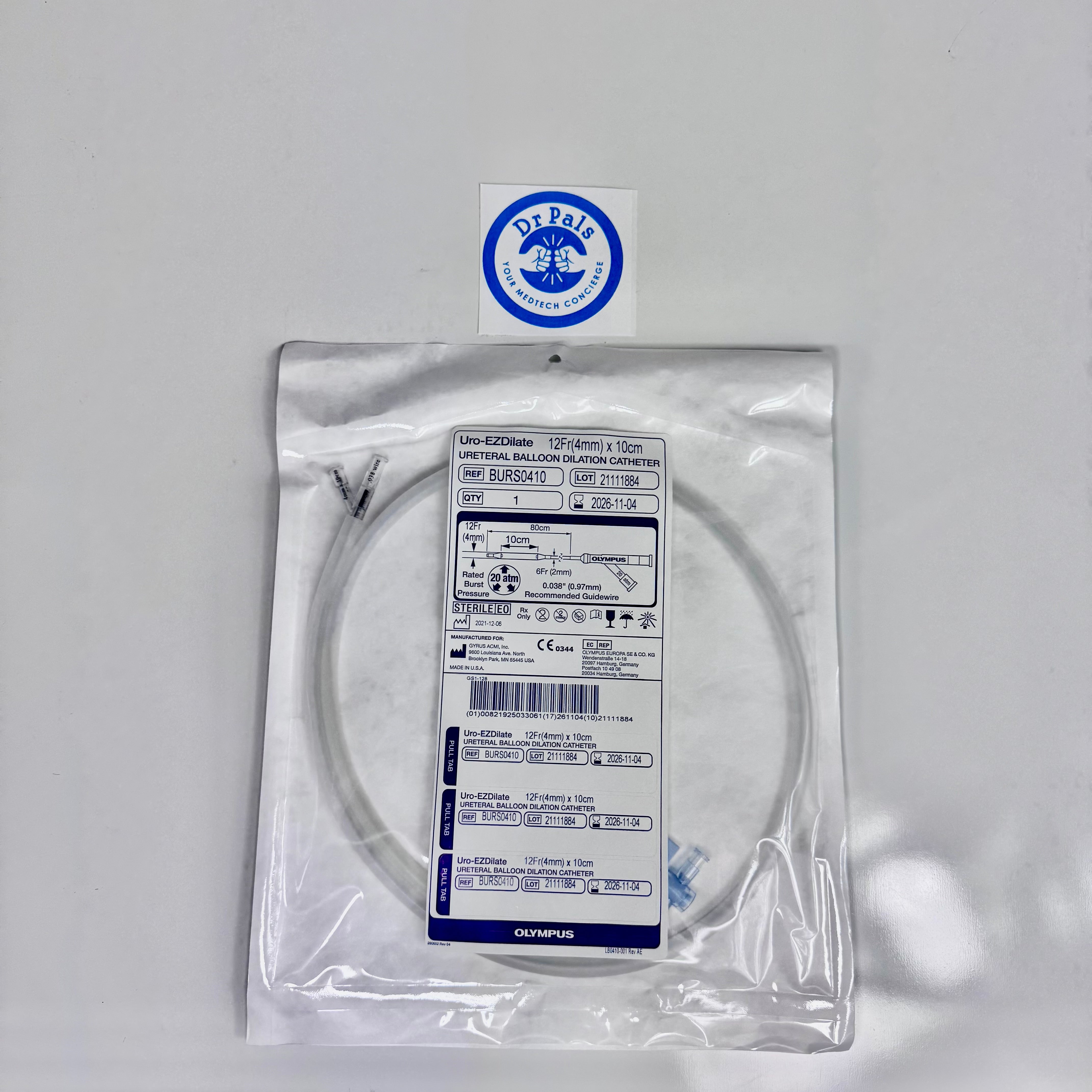 Olympus EZDilate™ Ureteral Balloon Dilation Catheter, 4 mm (12 Fr) x 10 cm (#BURS0410)