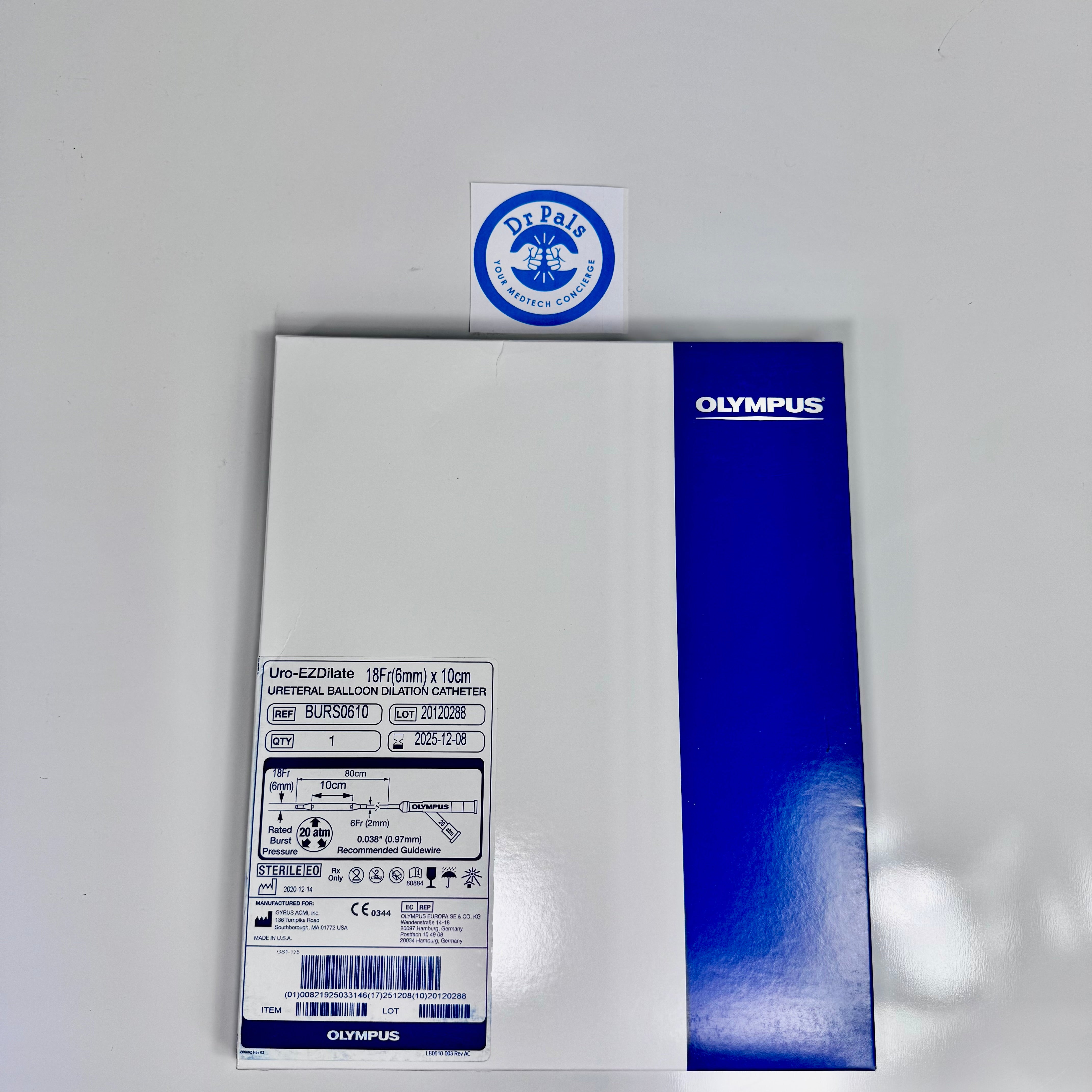 Olympus BURS0610 | EZDilate Ureteral Balloon Dilation Catheter, 6 mm (18 Fr) x 10 cm
