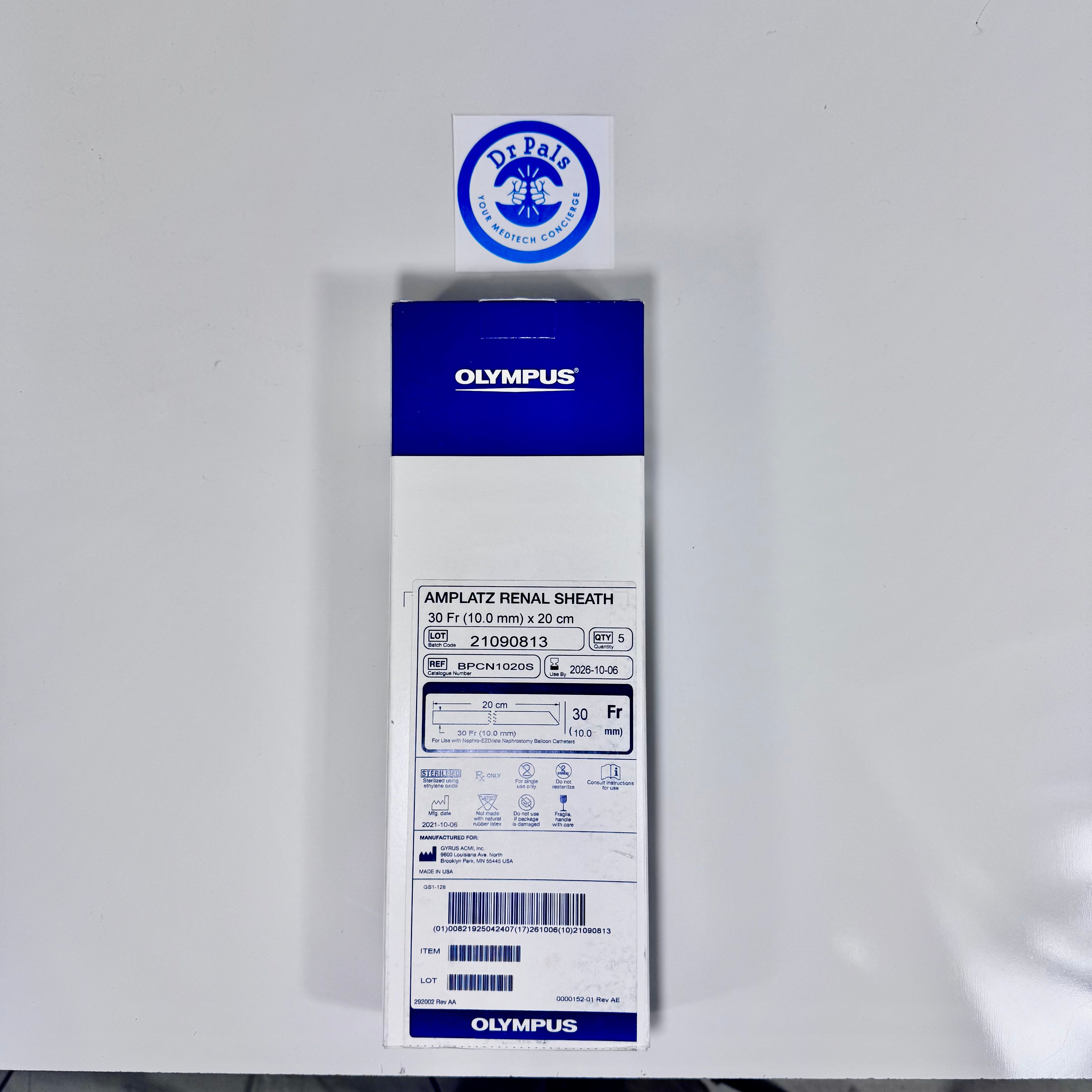 Olympus BPCN1020S | Amplatz Renal Balloon Sheath, Firm PTFE Sheath 5/Box
