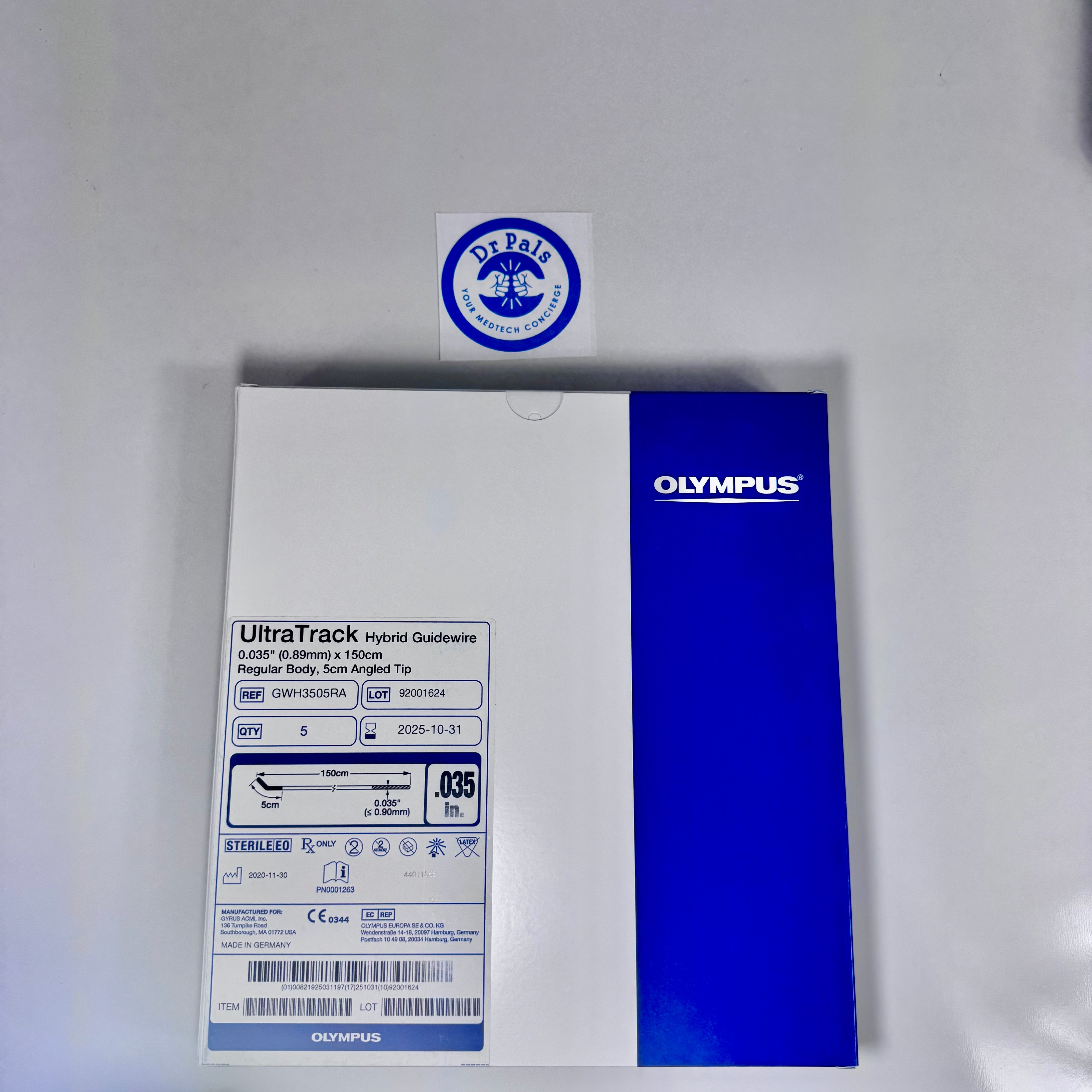 Olympus GWH3505RA | UltraTrack Hybrid Guidewire 0.035 Angled Tip 5/Box