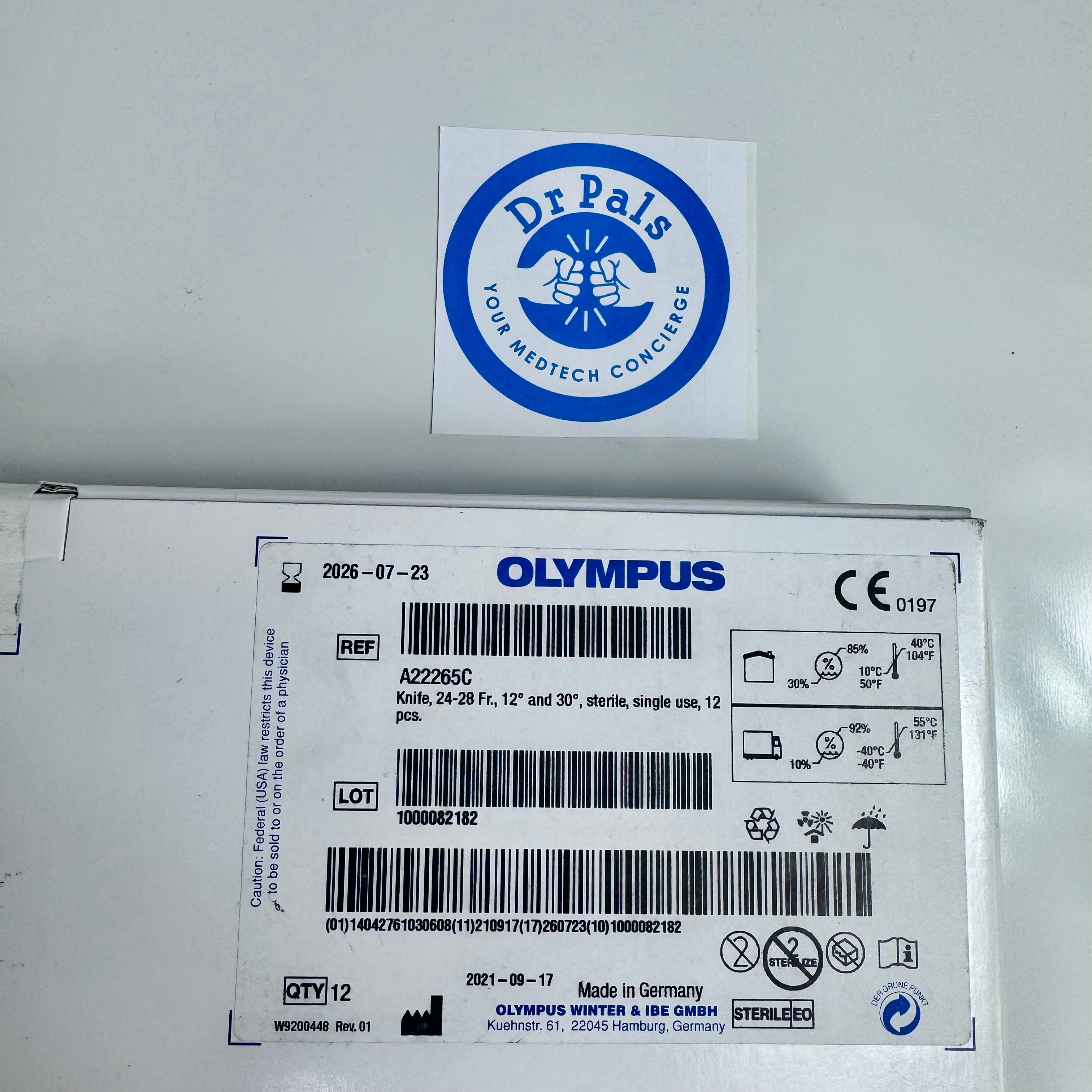 Olympus A22265C |Knife Electrode 24-28 Fr 12°/30° Single-Use 12/Box