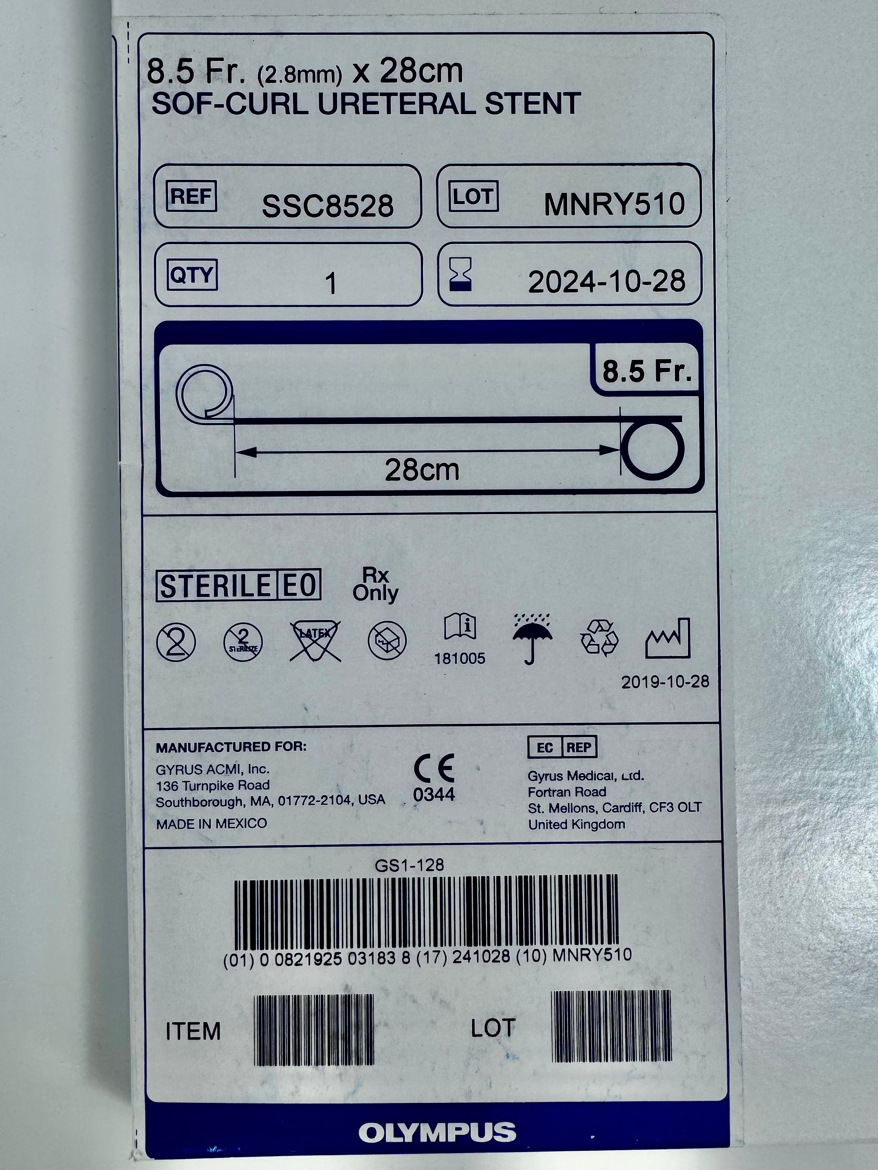 Olympus SSC8528 | Sof-Curl Ureteral Stent