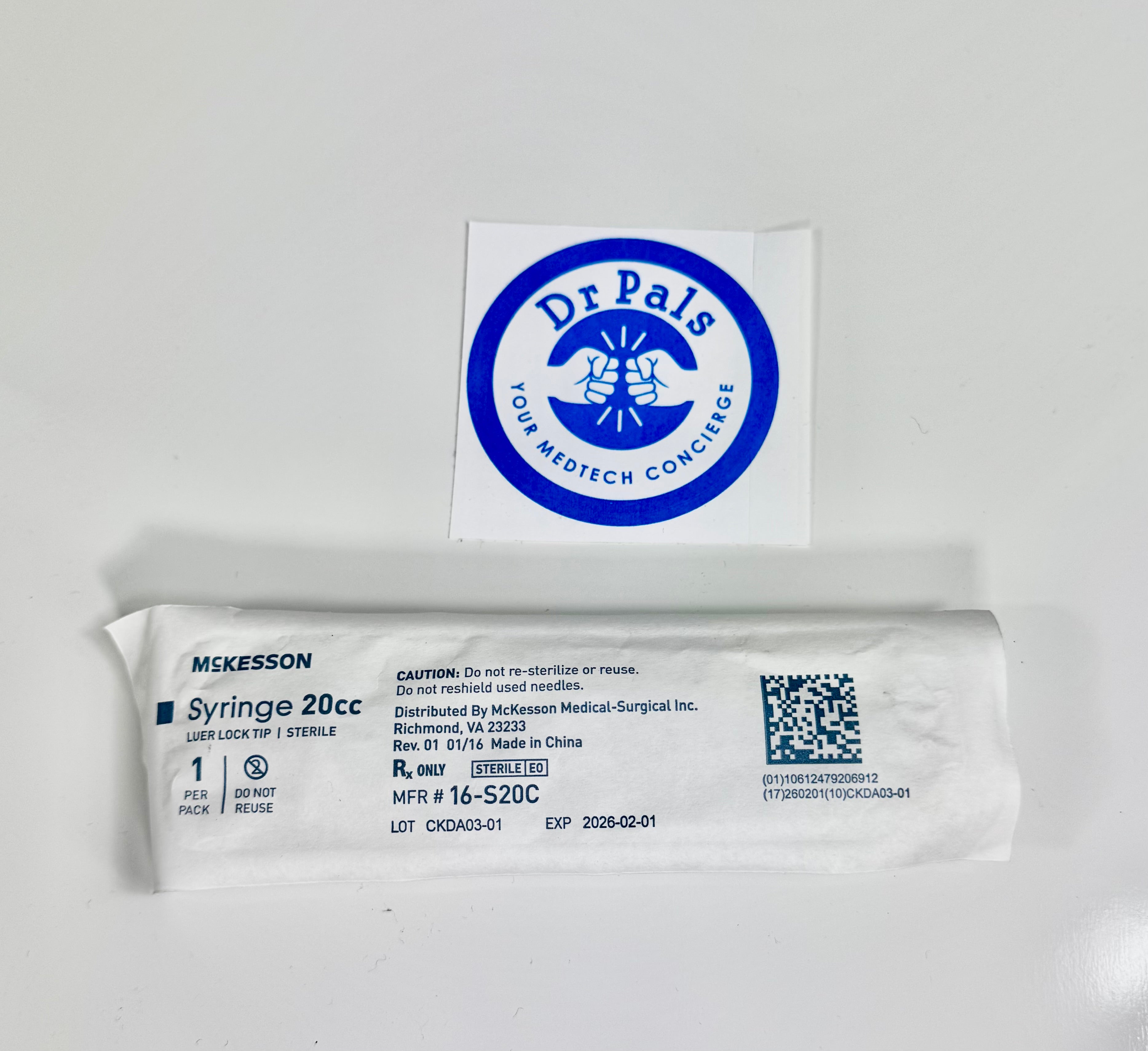 McKesson Syringe 16-S20C |20cc Luer Lock Tip 64/Box