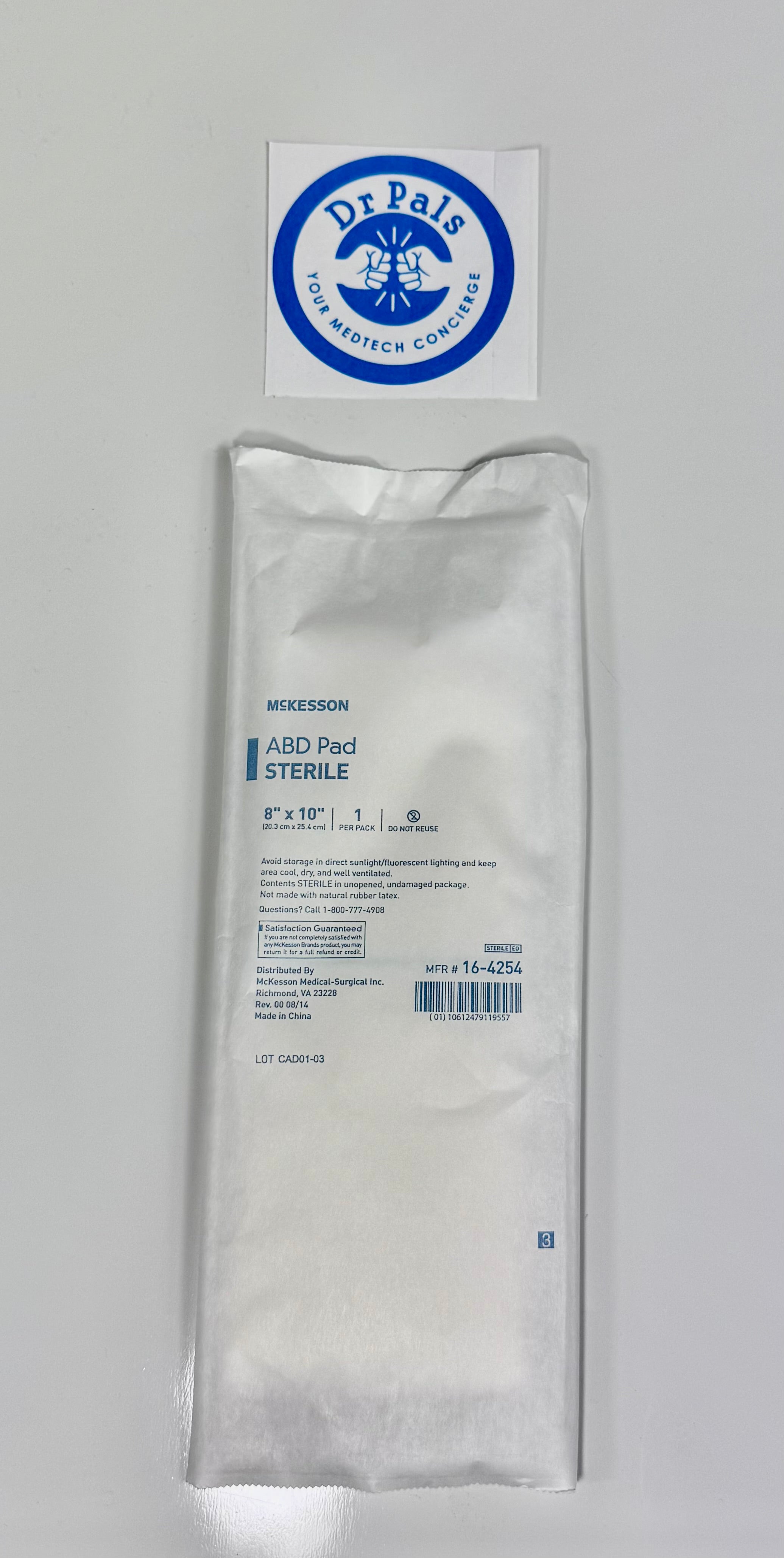 McKesson Abdominal Pad Sterile 16-4254 | 8 x 10 Inch 48/Box