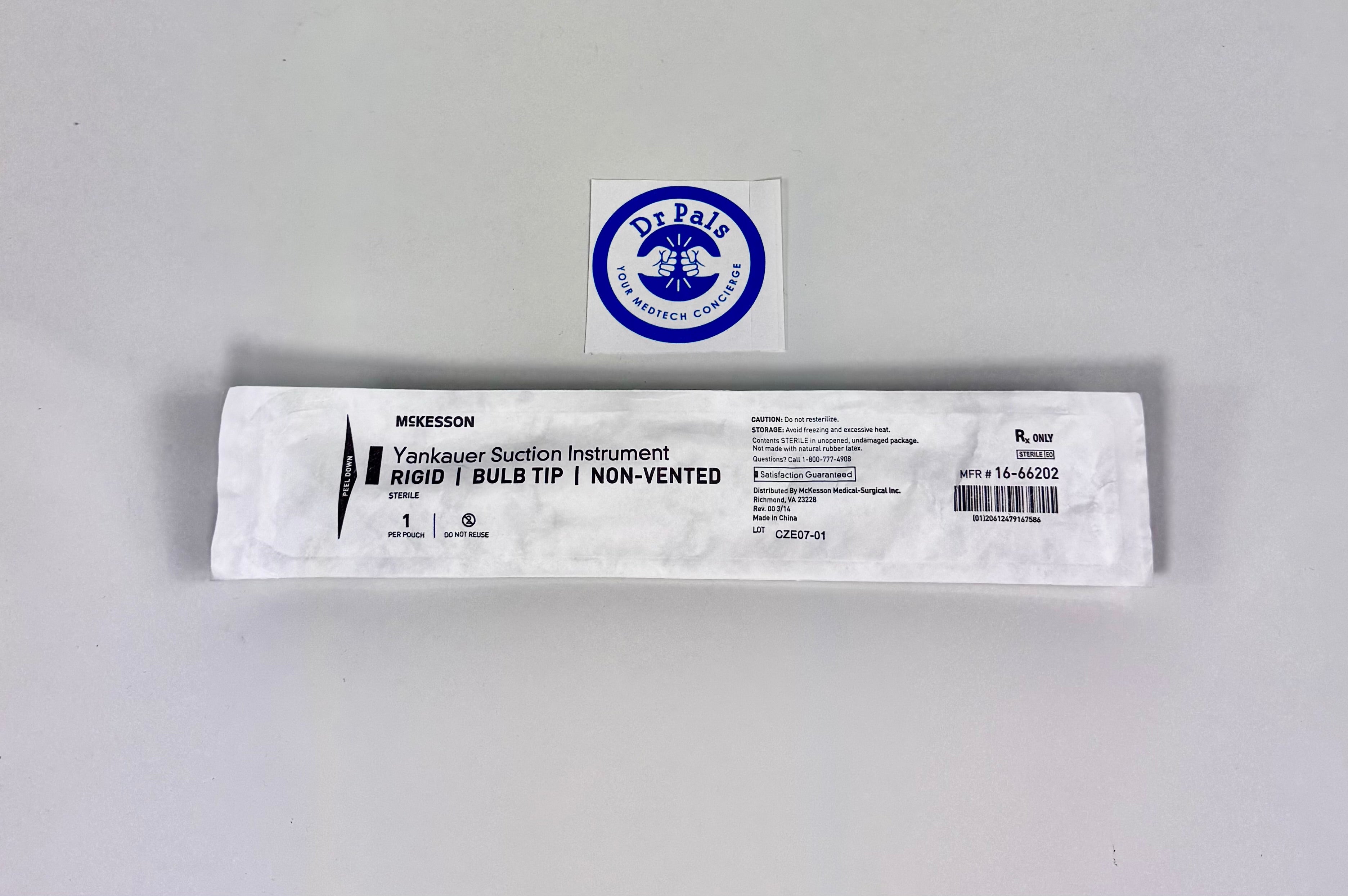 McKesson Yankauer Suction Instrument 16-66202 | Rigid Bulb Tip 5/Box