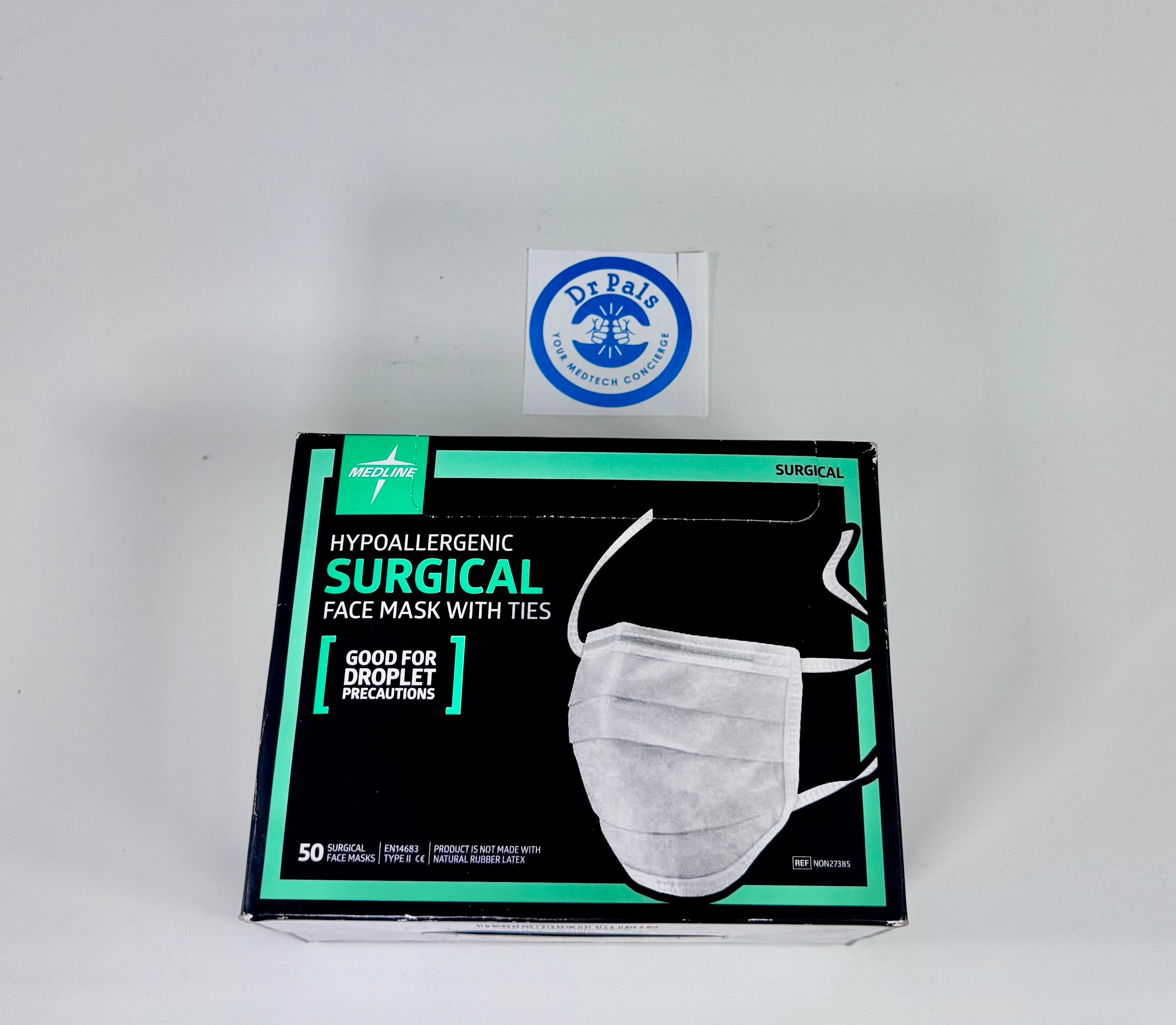 Medline Hypoallergenic Surgical Face Mask with Ties NON27385 5/Box