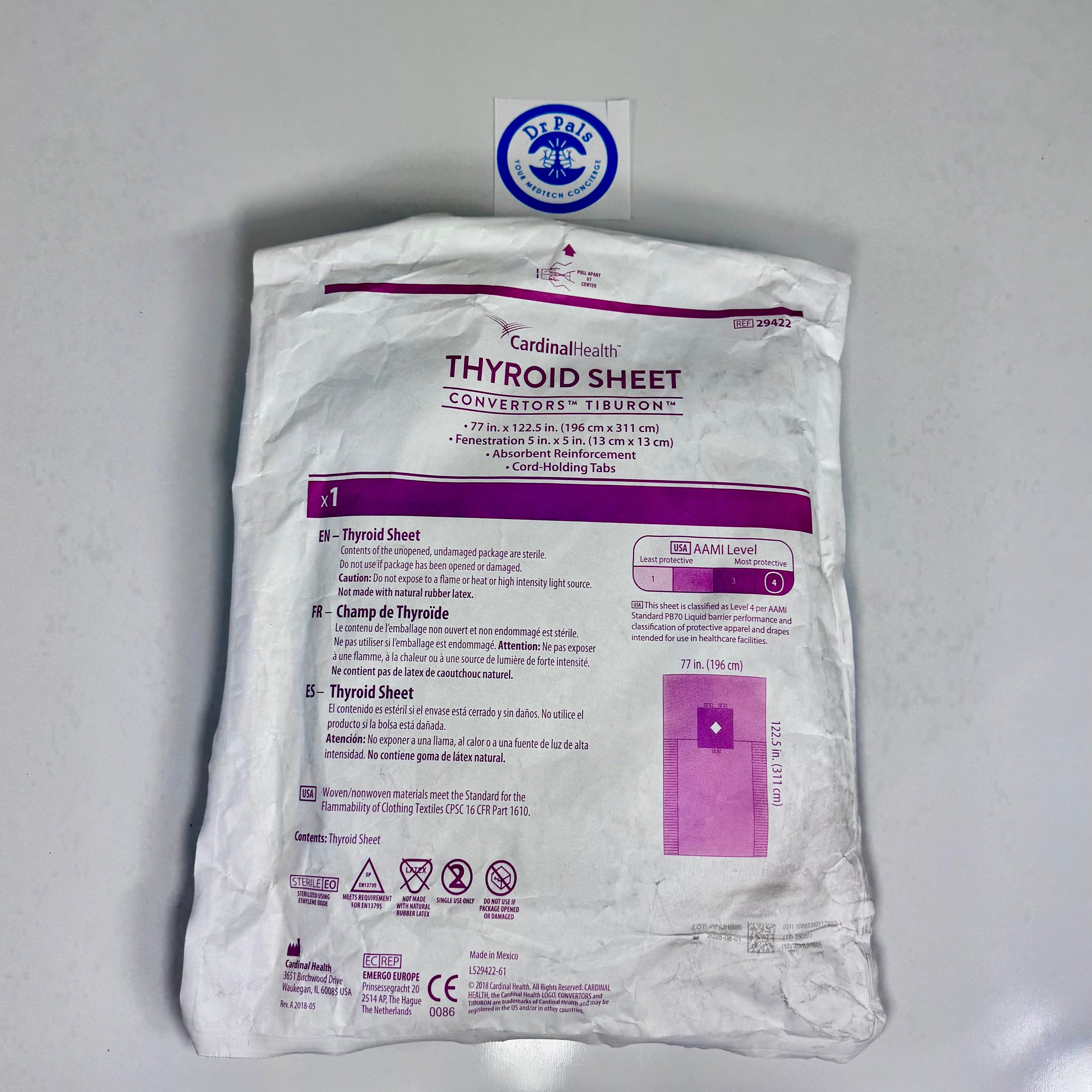 Cardinal Health Convertors Tiburon Thyroid Sheet 29422 2/Box
