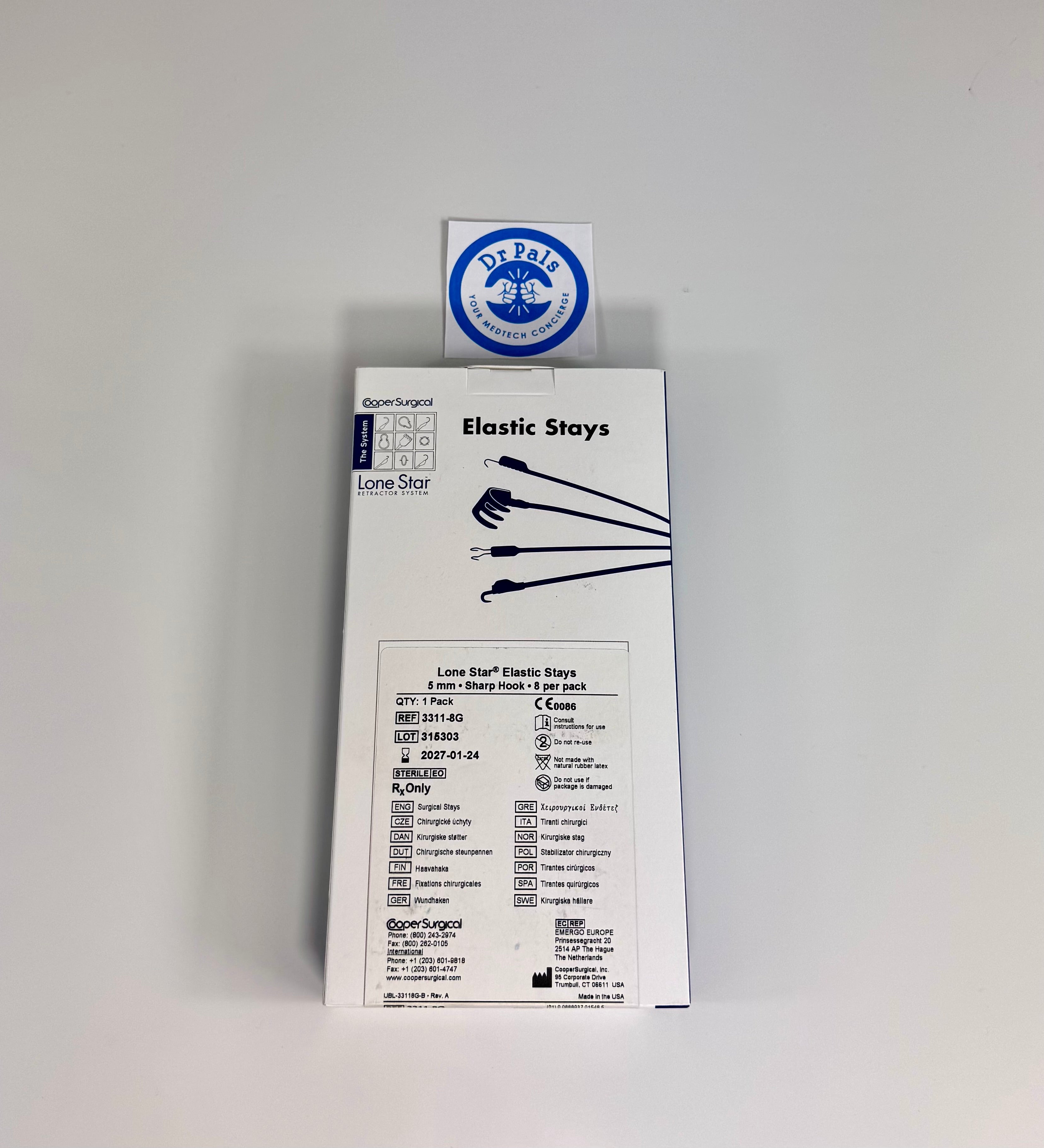 Lone Star® Elastic Stays 3311-8G| 5 mm Sharp Hook 8/Pack