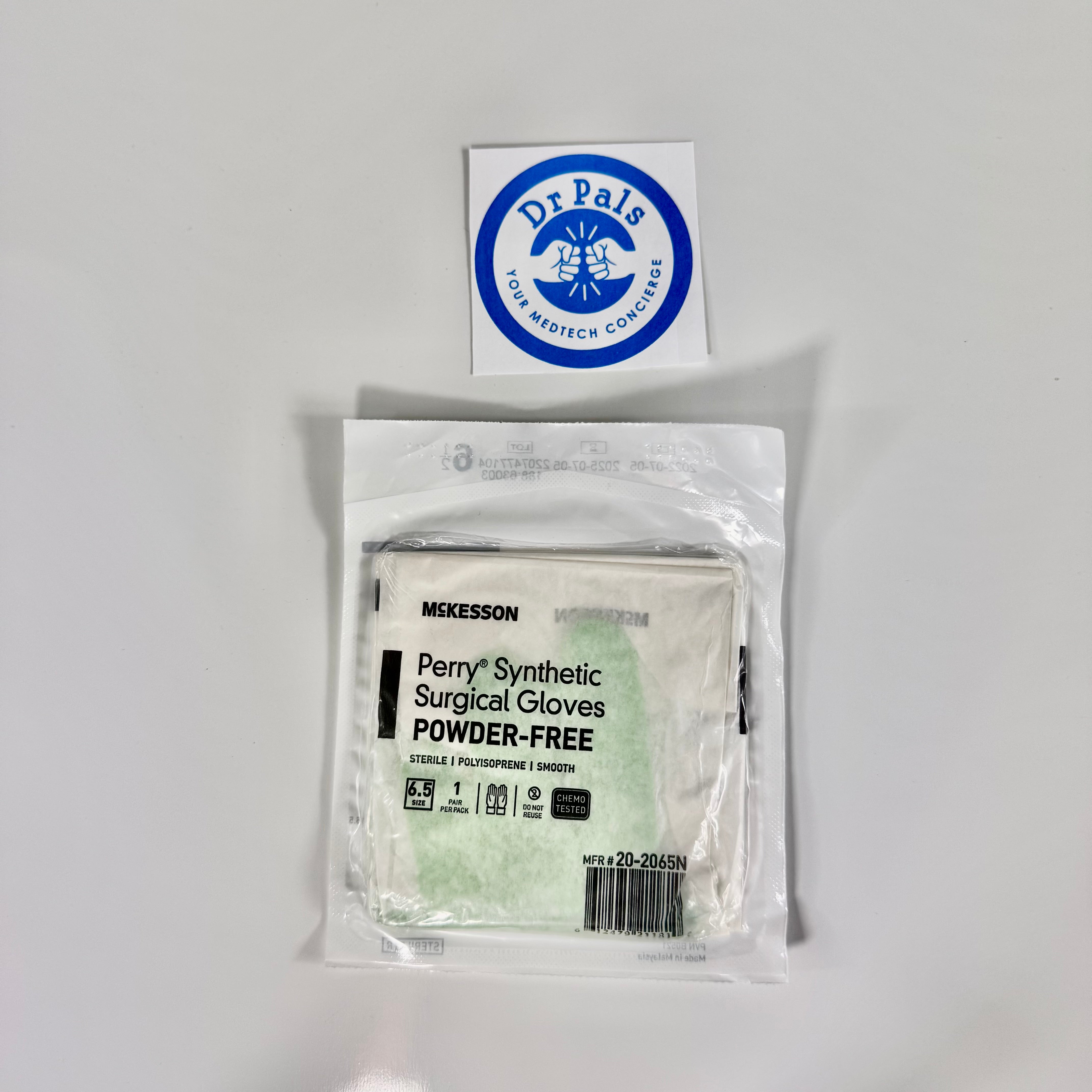 McKesson Perry® Performance Plus Polyisoprene Surgical Gloves 20-2065N | Powder-Free Size 6.5 5/Box