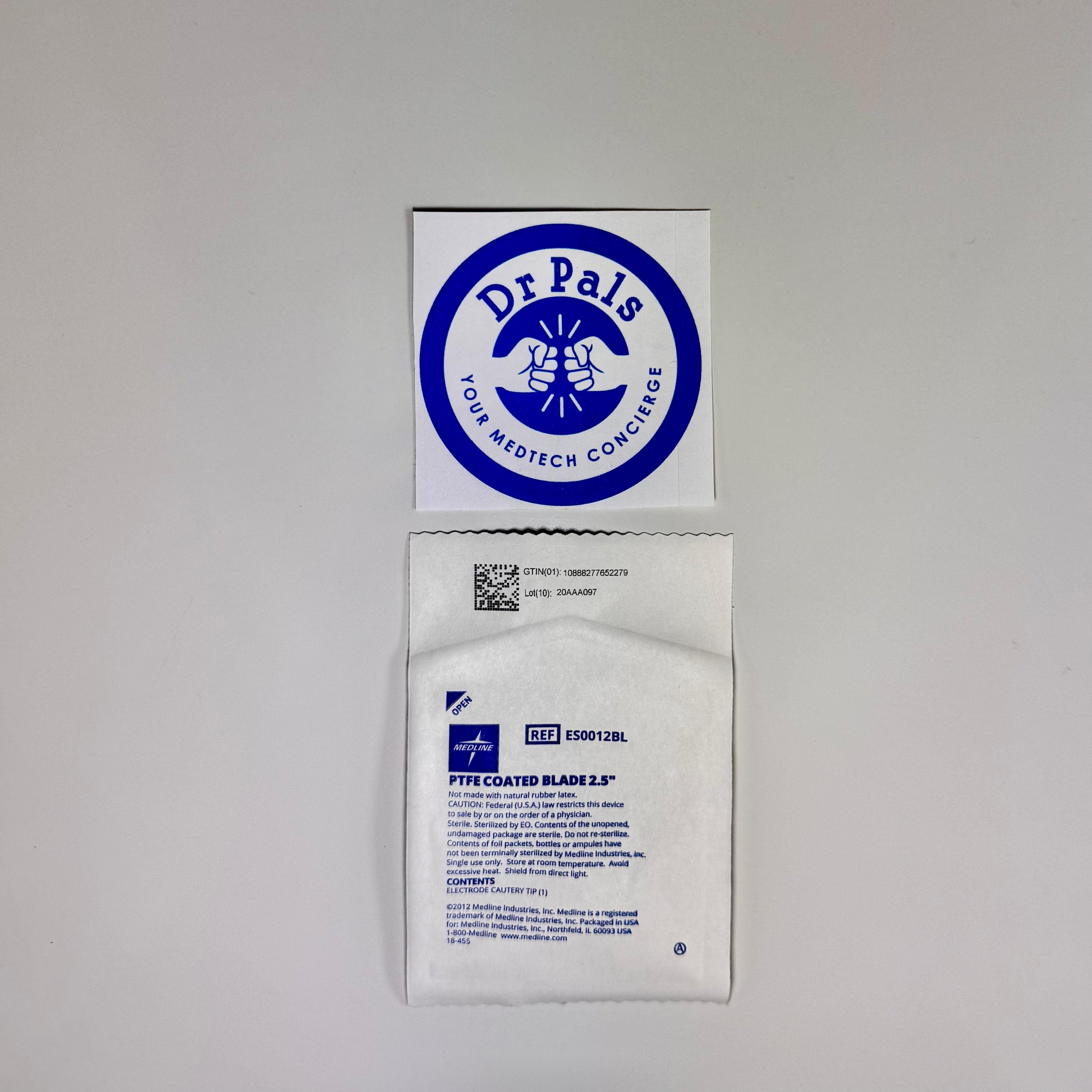 Medline Blue Silk Nonstick PTFE-Coated Blade Electrode ES0012BL 16/Box