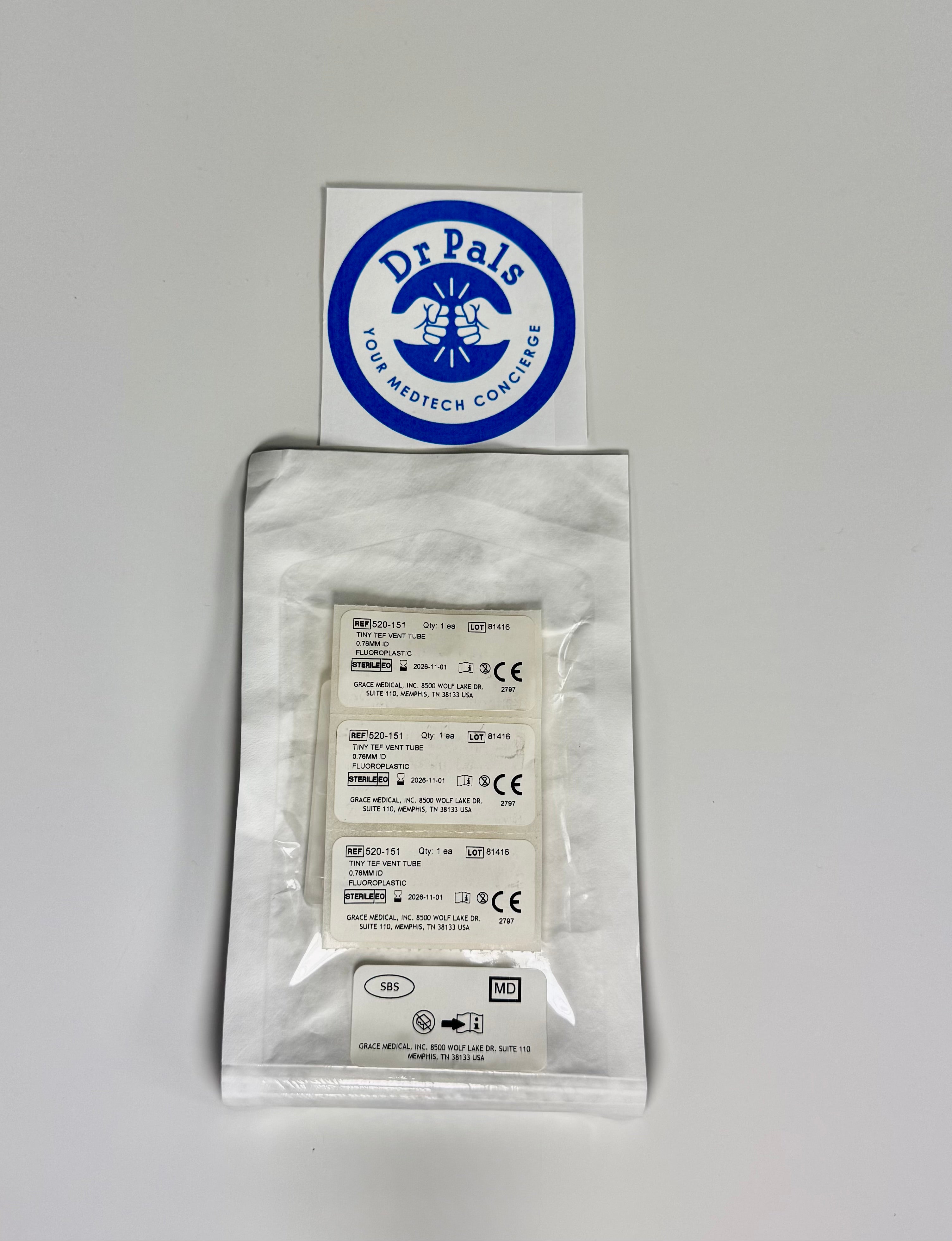 Grace Medical 520-151 | Tiny Tef Vent Tube 10/Box