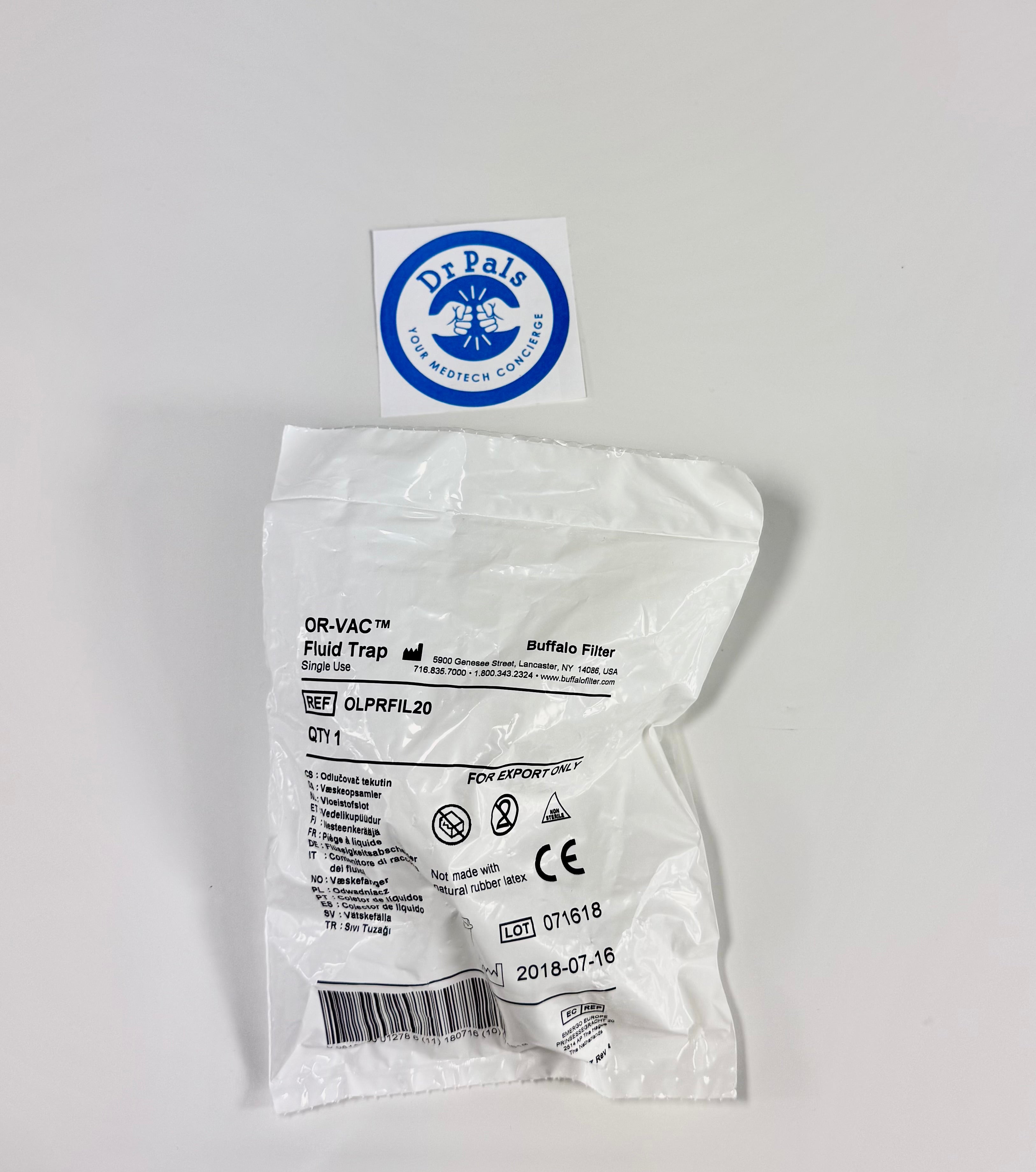 Buffalo Filter OR-VAC Fluid Trap OLPRFIL20 | 30/Box