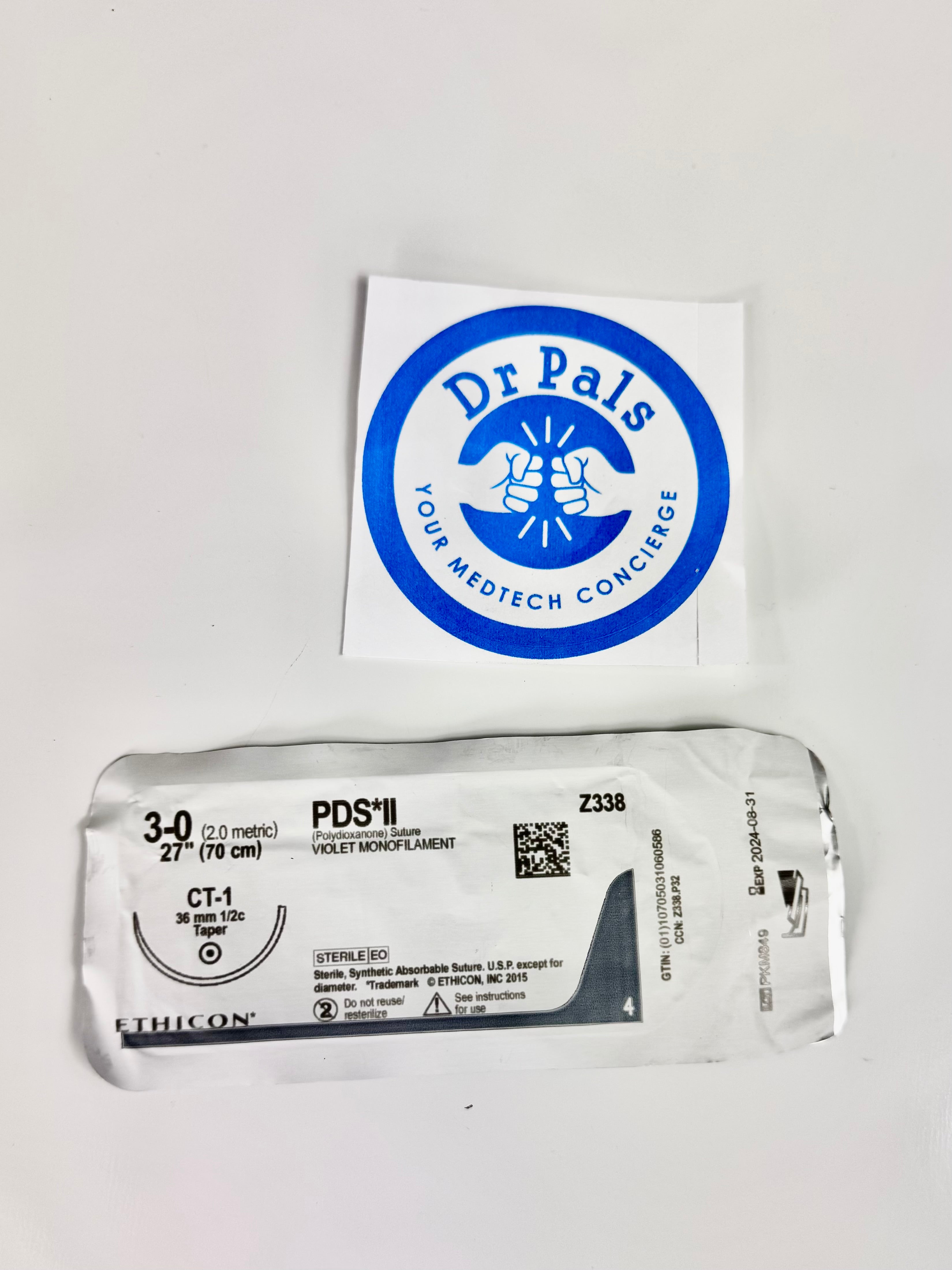 Ethicon PDS*II Violet Monofilament Suture, 3-0, Z338H 63/box