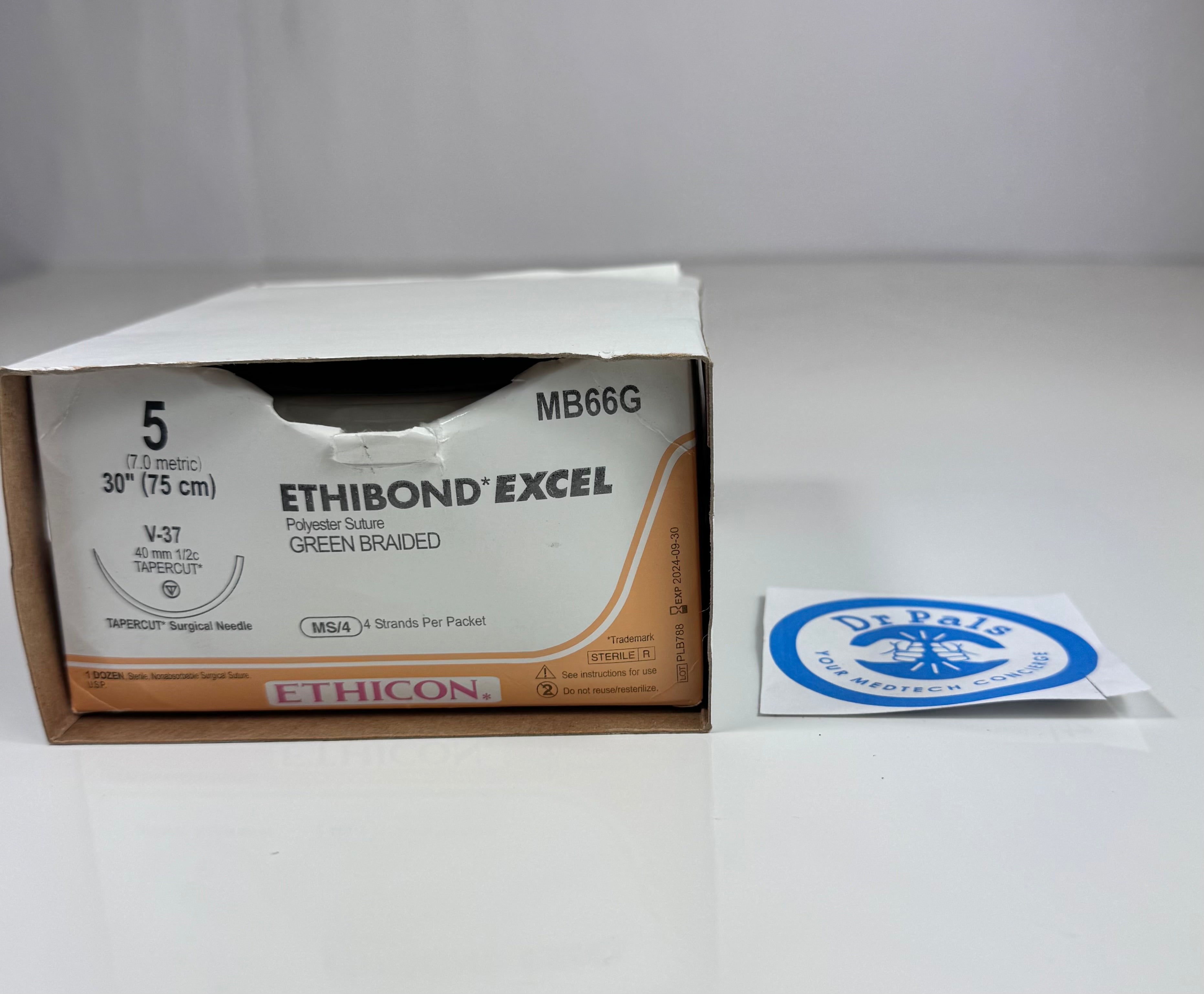 Ethicon Ethibond Excel Polyester Suture Green Braided MB66G 11/box