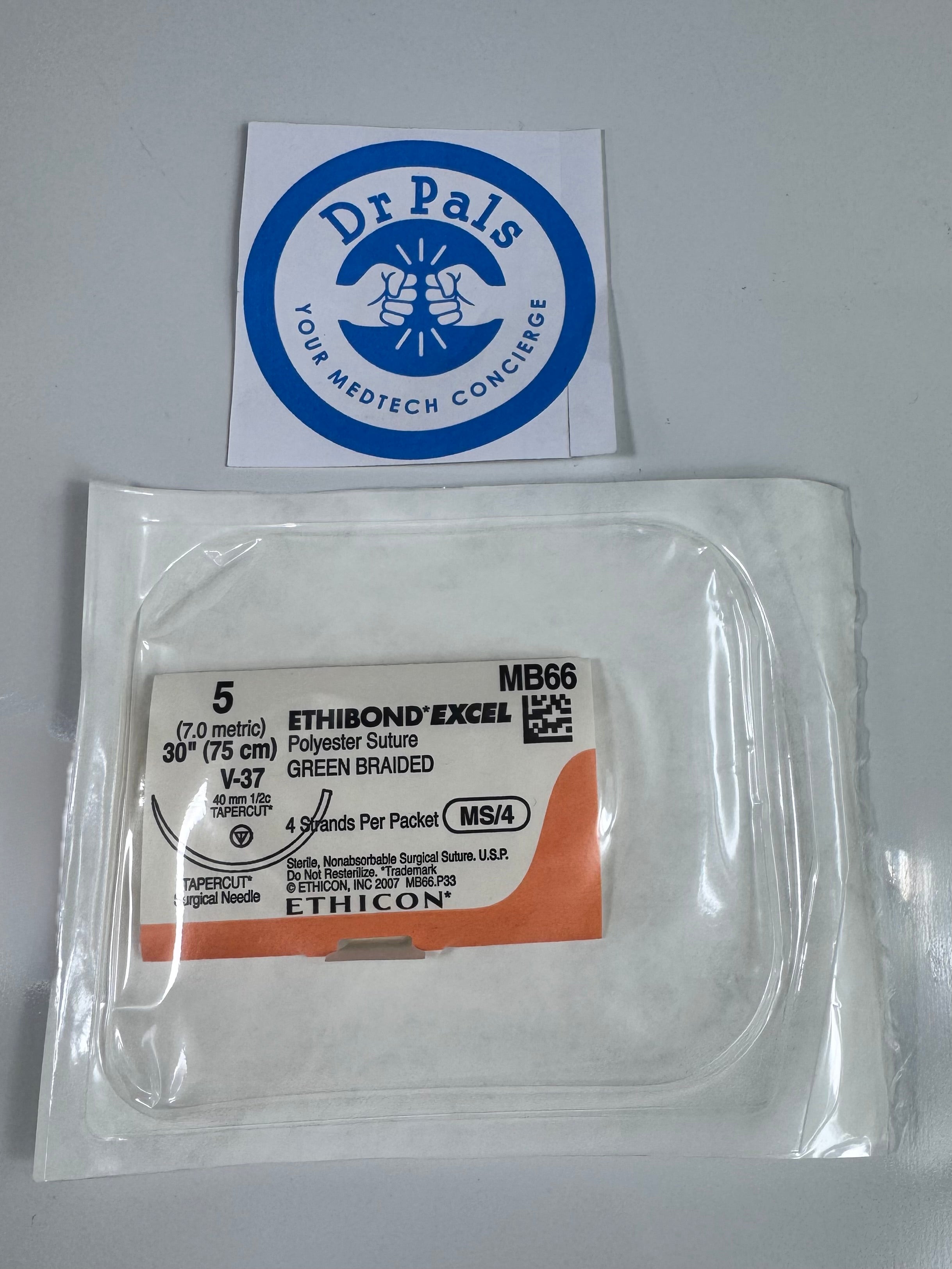 Ethicon Ethibond Excel Polyester Suture Green Braided MB66G 11/box