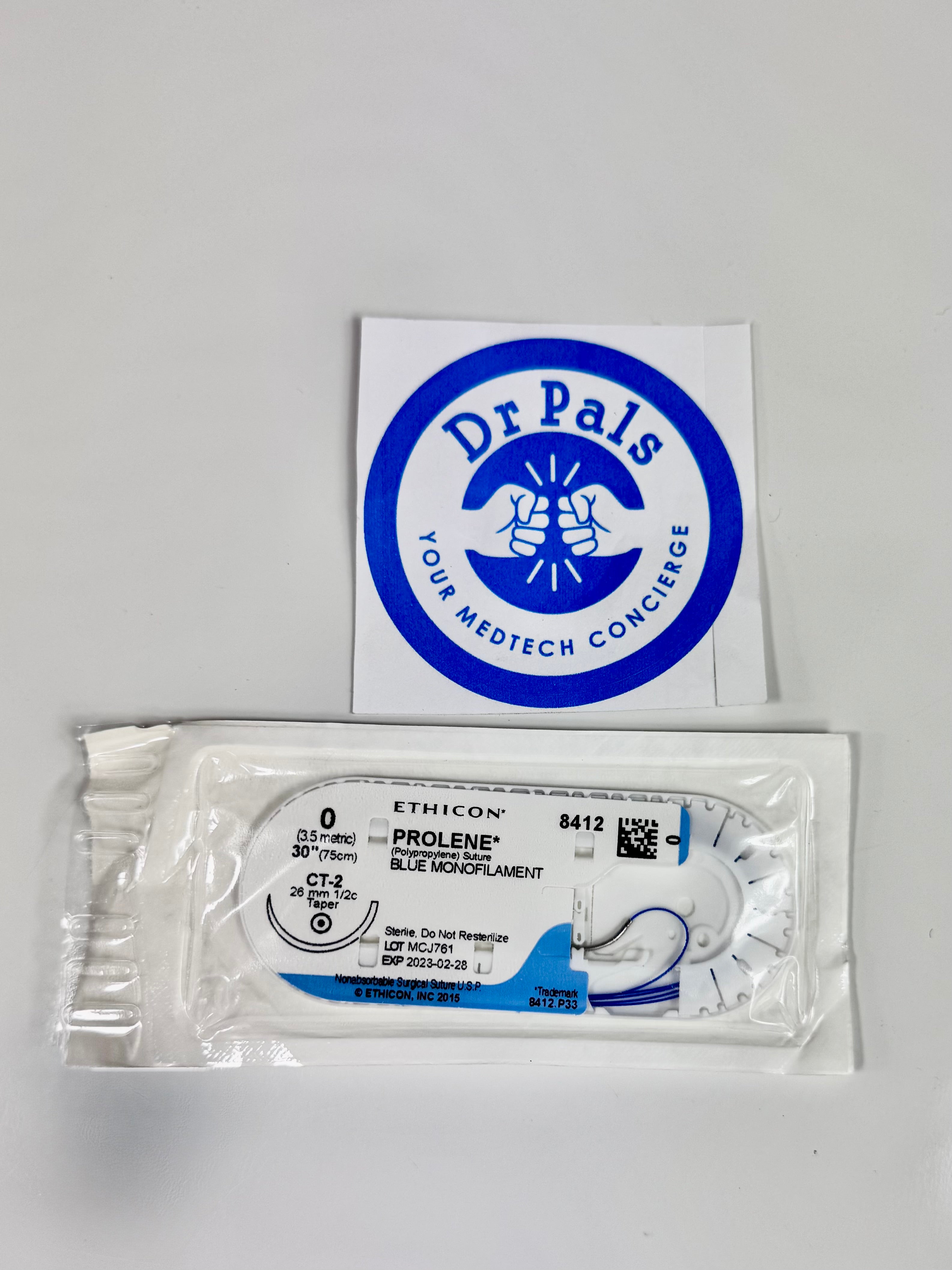 Ethicon Prolene Blue Monofilament Suture 8412 2/box
