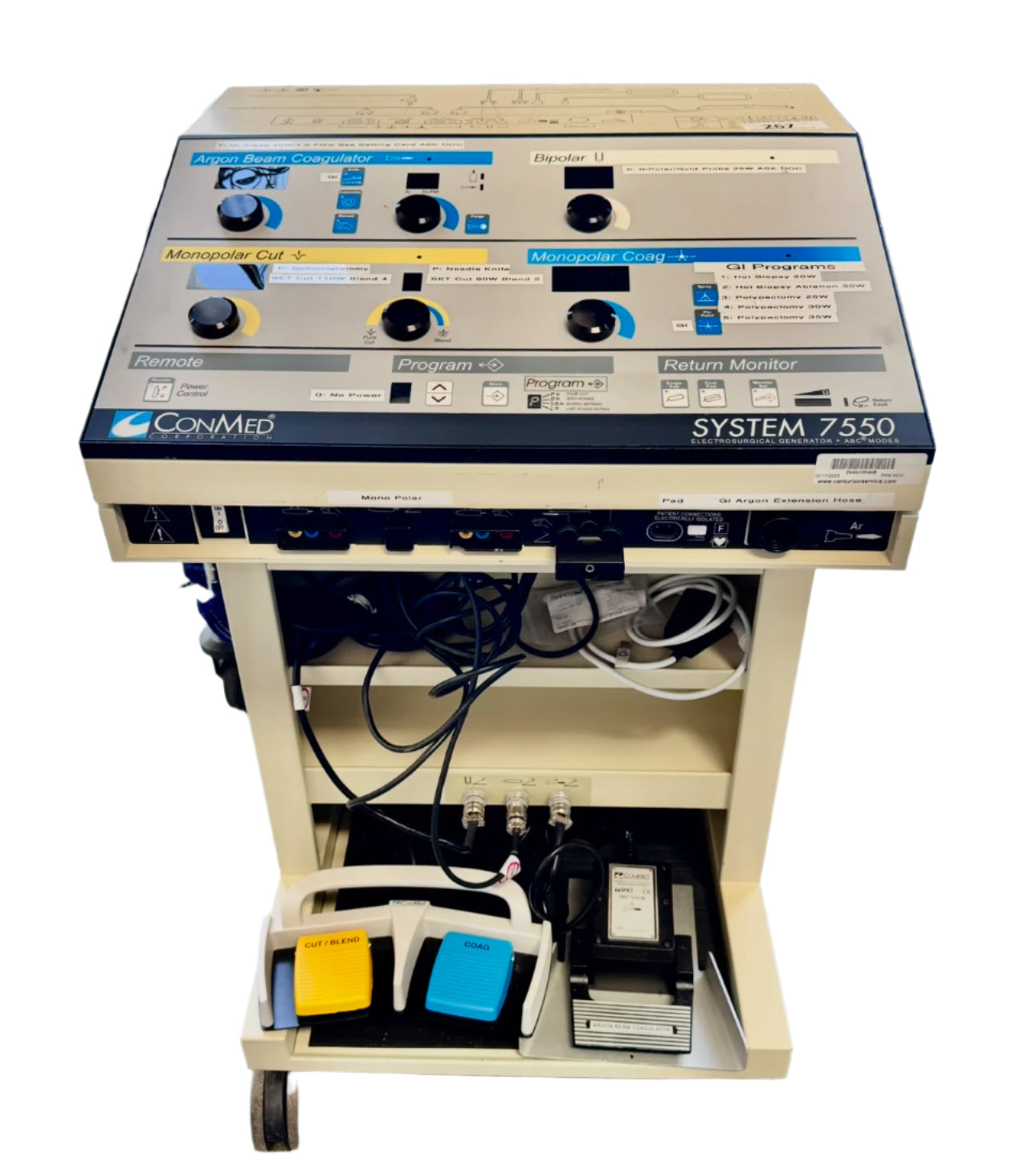 CONMED System 7550 Electrosurgical Generator with ABC Argon Beam Coagulator