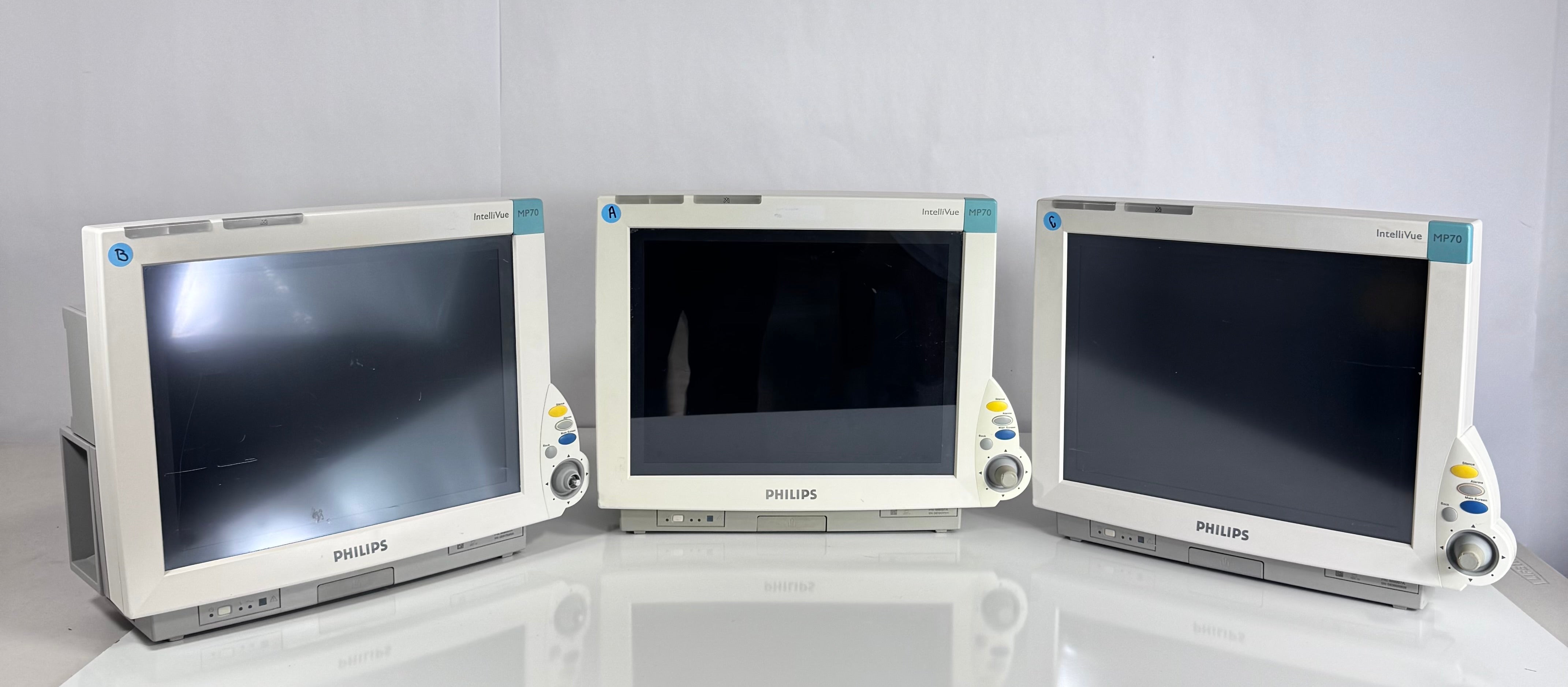 Philips IntelliVue MP70 Patient Monitor (Model M8007A) Lot of 3