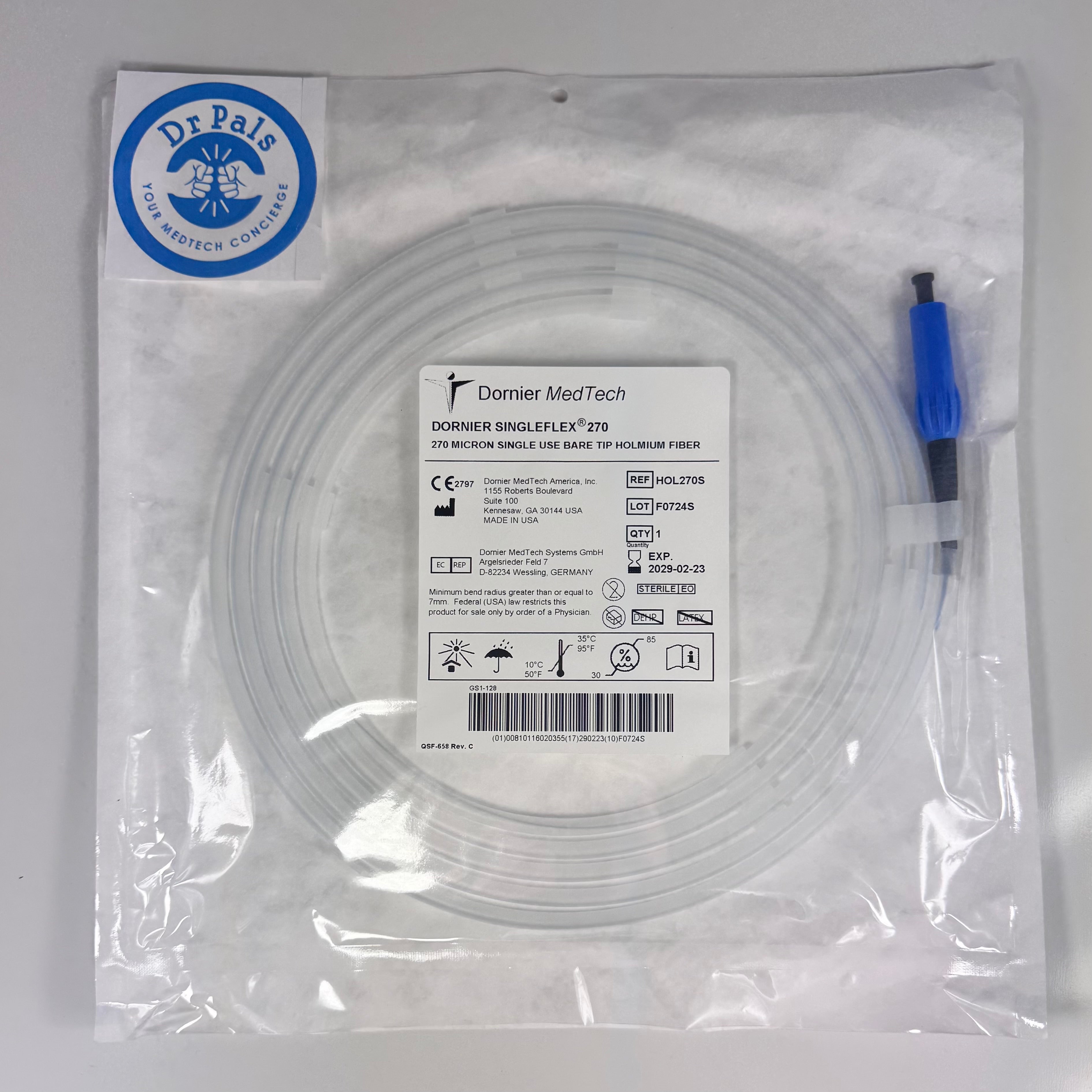 Dornier REF: HOL270S | 270 Micron Holmium Single Use Laser Fiber