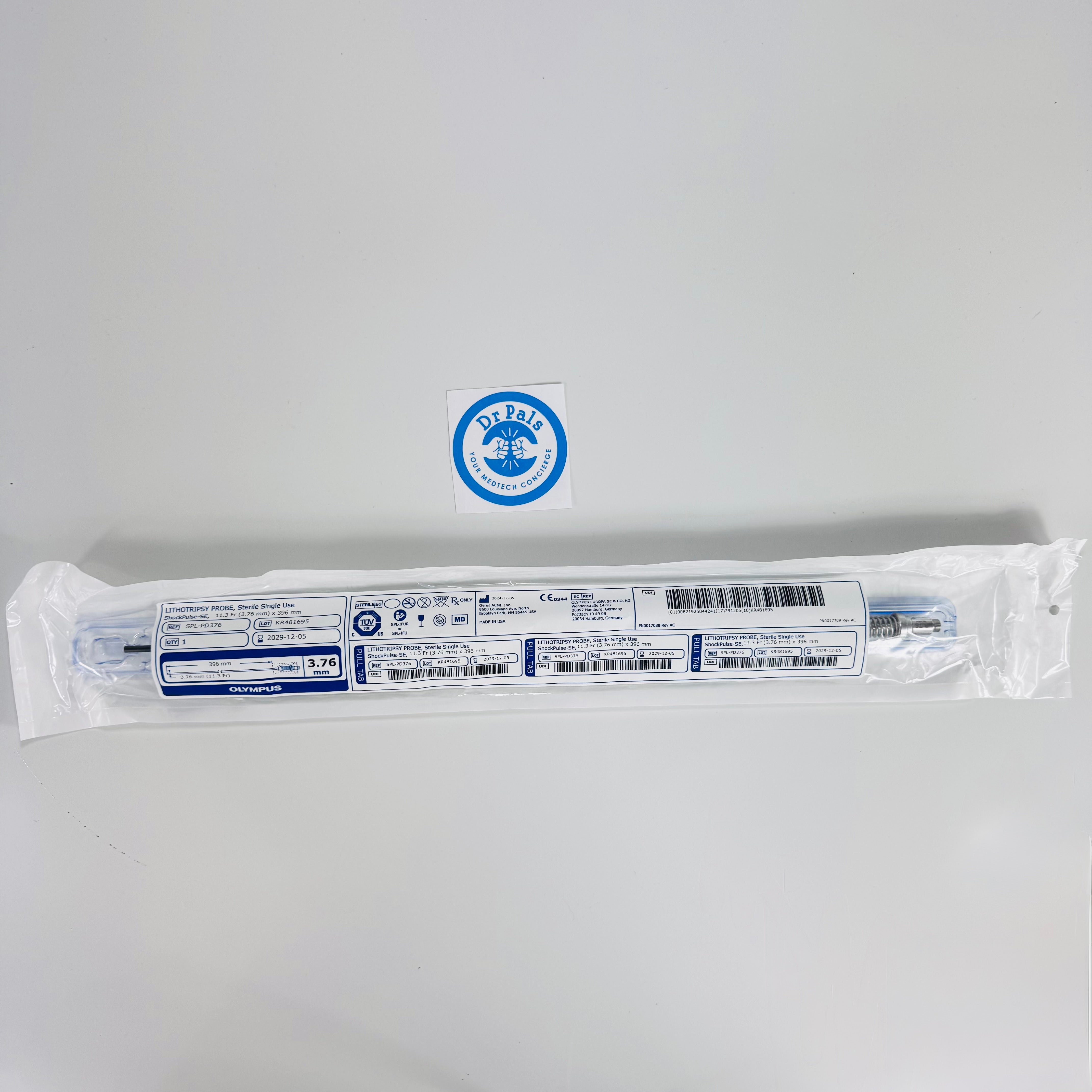 Olympus SPL-PDBX376 ShockPulse Lithotripsy Probe | 3.76 mm Sterile Single Use 3/Box