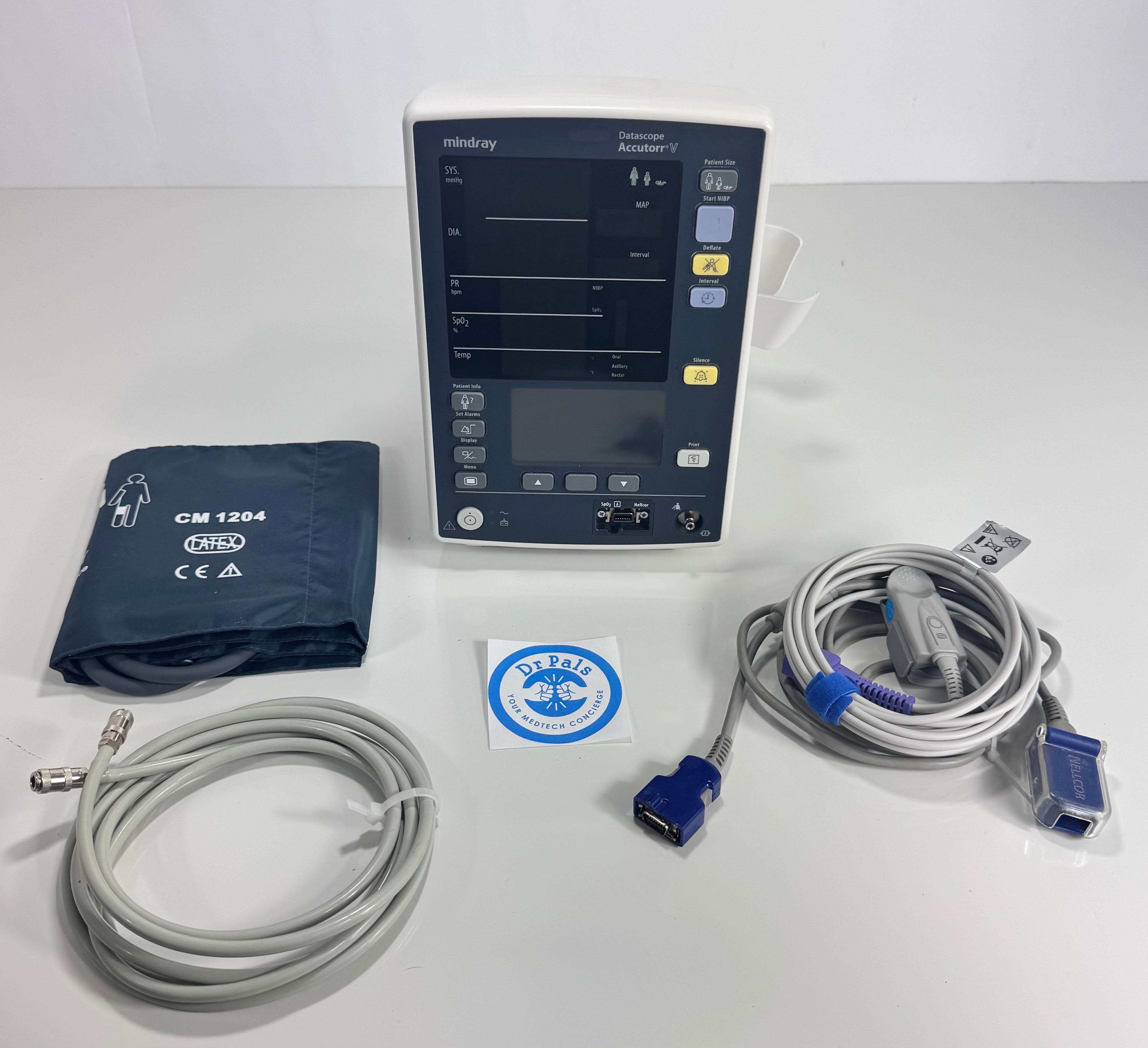 Mindray Datascope Accutorr V | Vital Signs Patient Monitor - NIBP and SpO2 Sensors