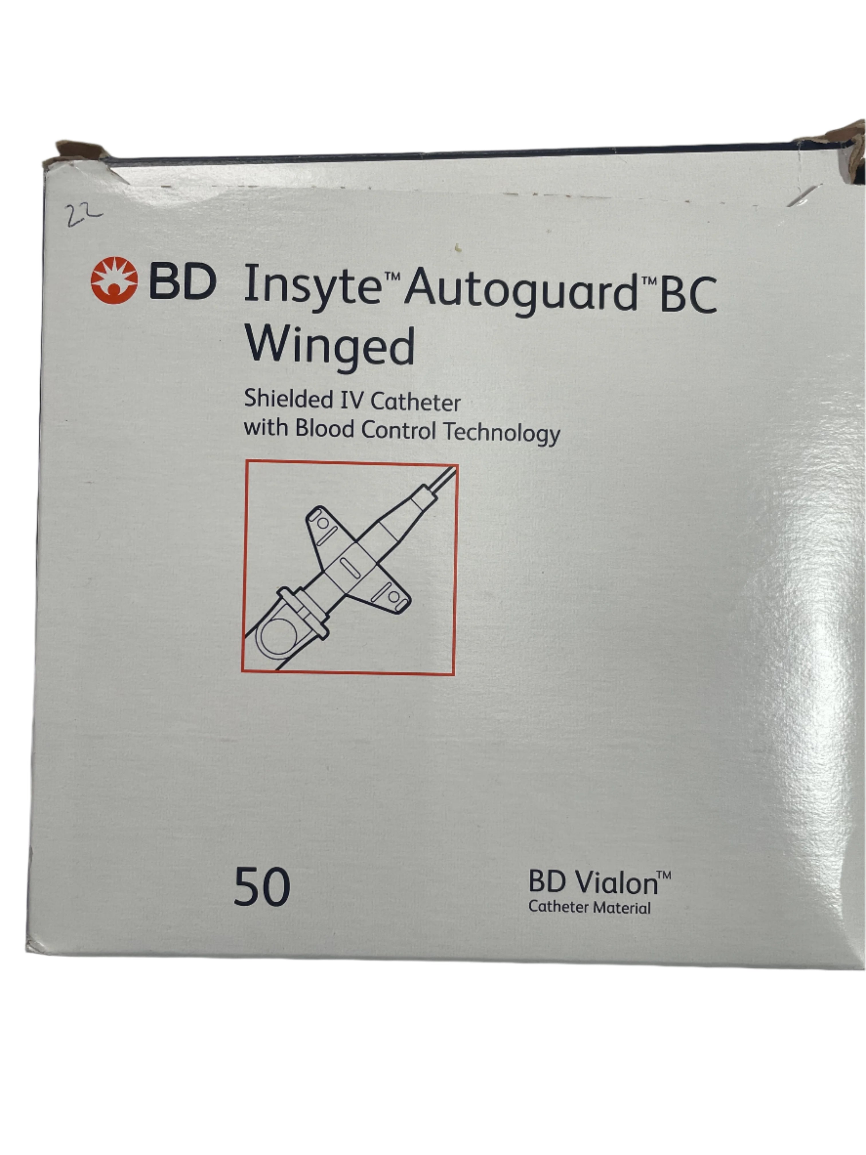 BD Insyte Autoguard BC Shielded IV Catheter | 24G x 0.75” Yellow |Box of 22 | In Date