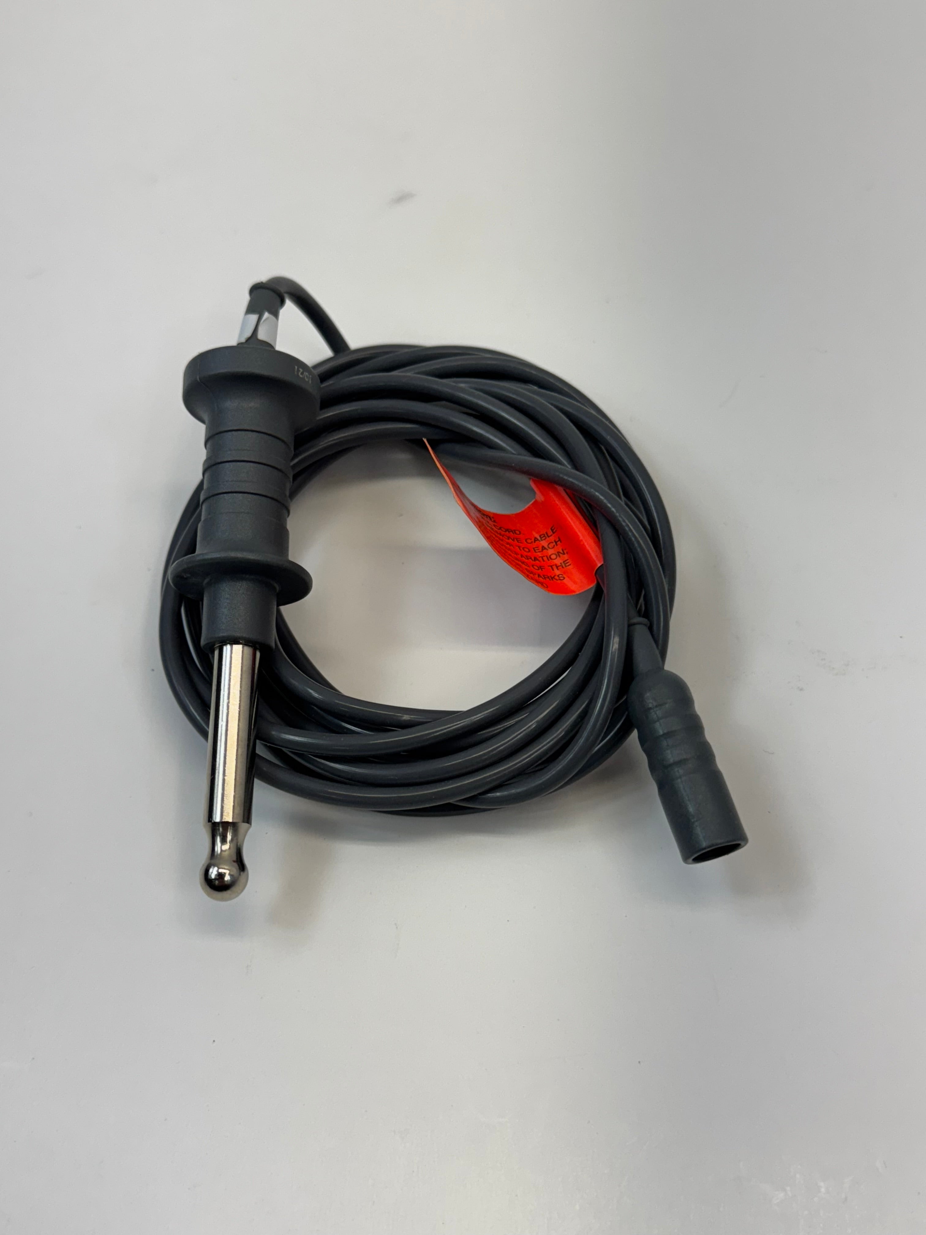 Olympus 80100291 | Monopolar Electrosurgical Cable 3m Grey Cable with 2.4mm Socket and 8mm Bovie Plug