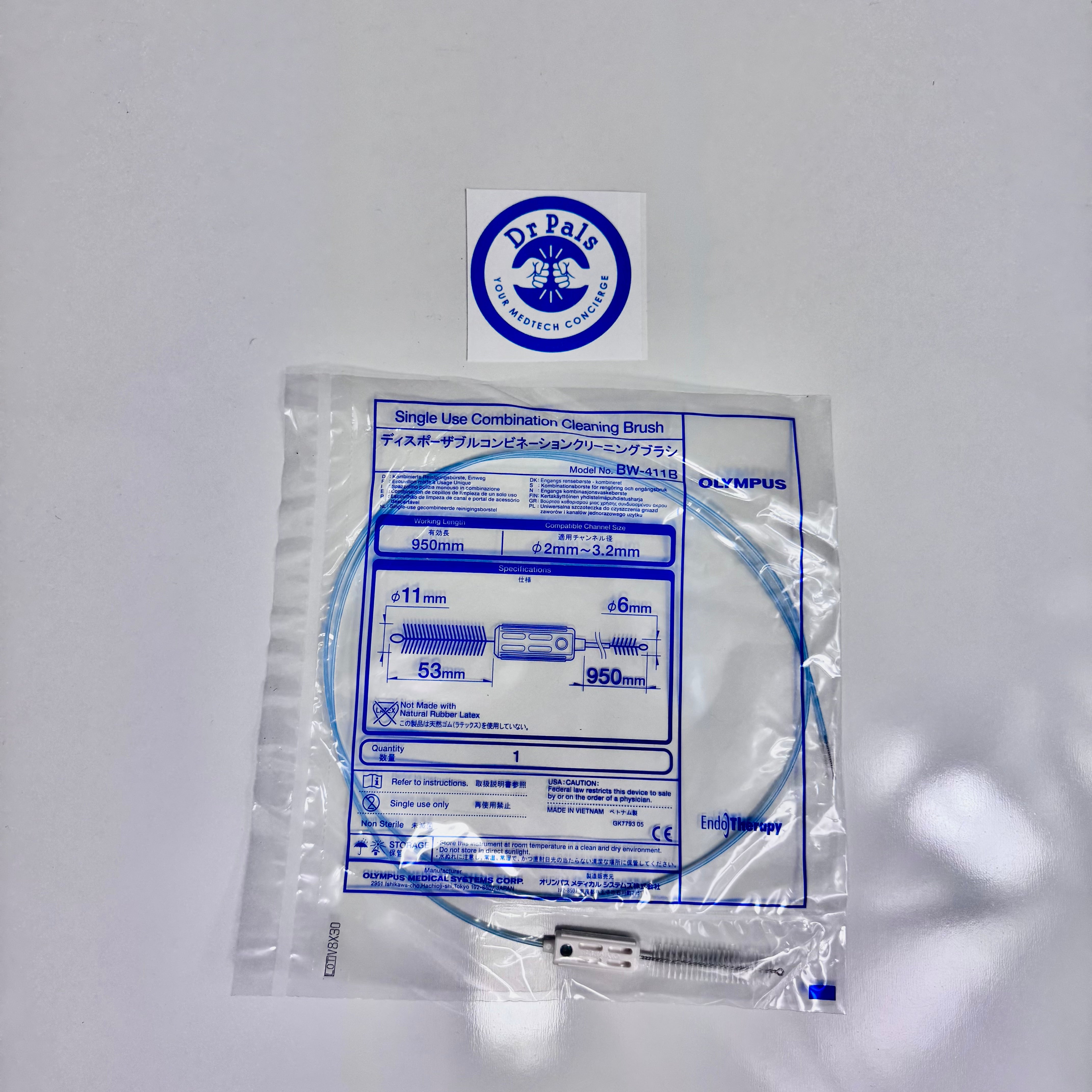 Olympus BW-411B |Single Use Combination Flexible Cleaning Brush