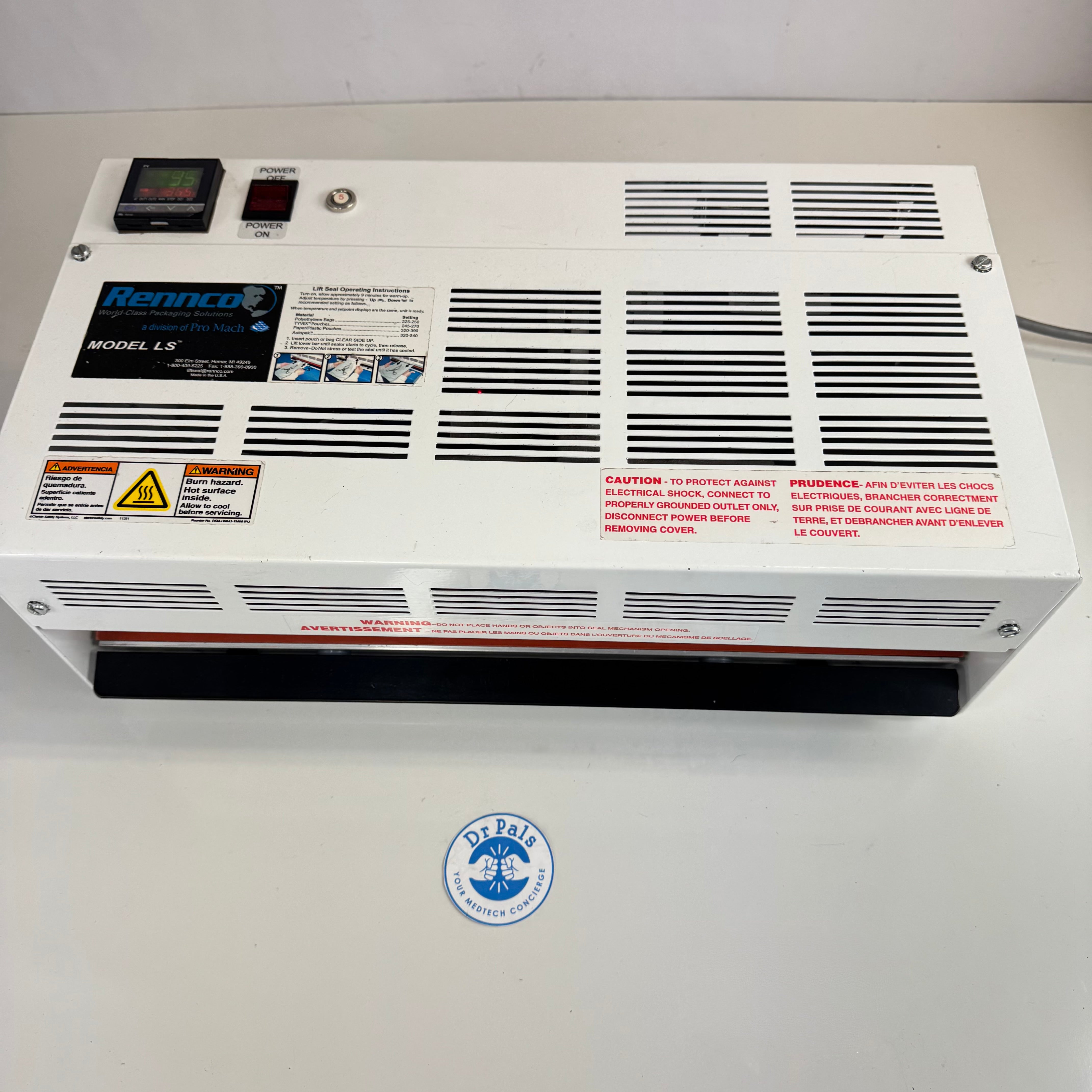 Rennco LS18-D | Lift Seal Heat Sealer