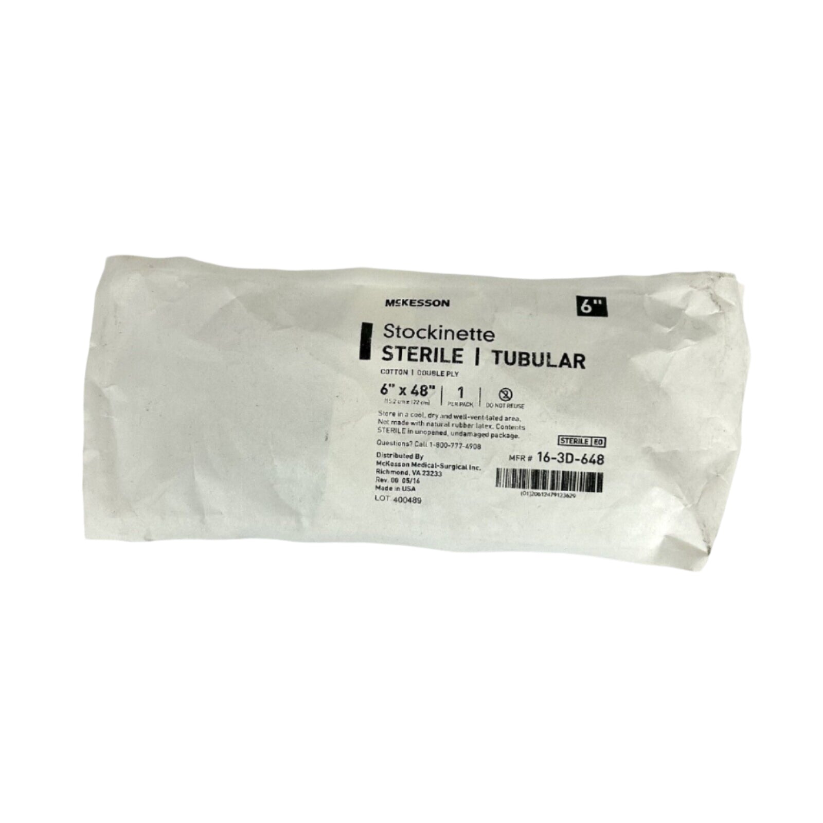 4 Total McKesson # 16-3D-648 Stockinette Tubular 6"x48" - New Open Box in Sterile Pouch