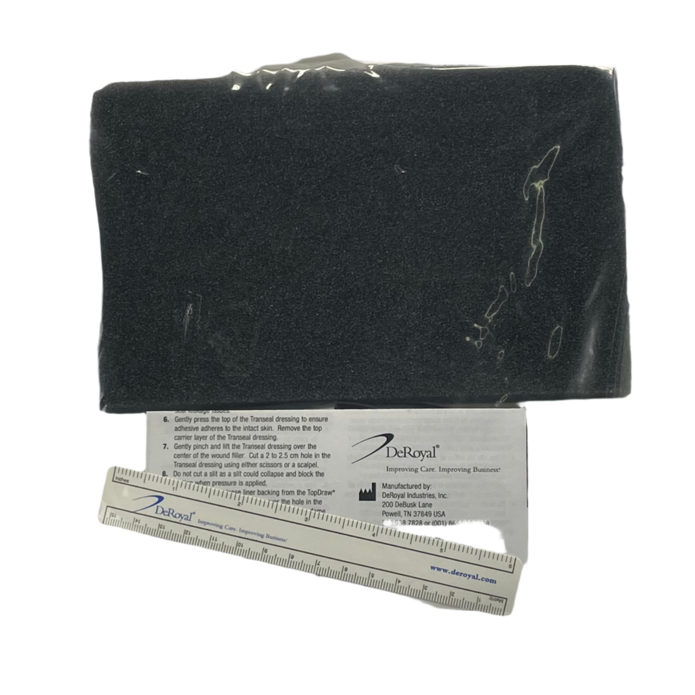 DeRoyal NP-6007P Medium Black Foam Dressing Kit NPWT Wound Care Case of 10
