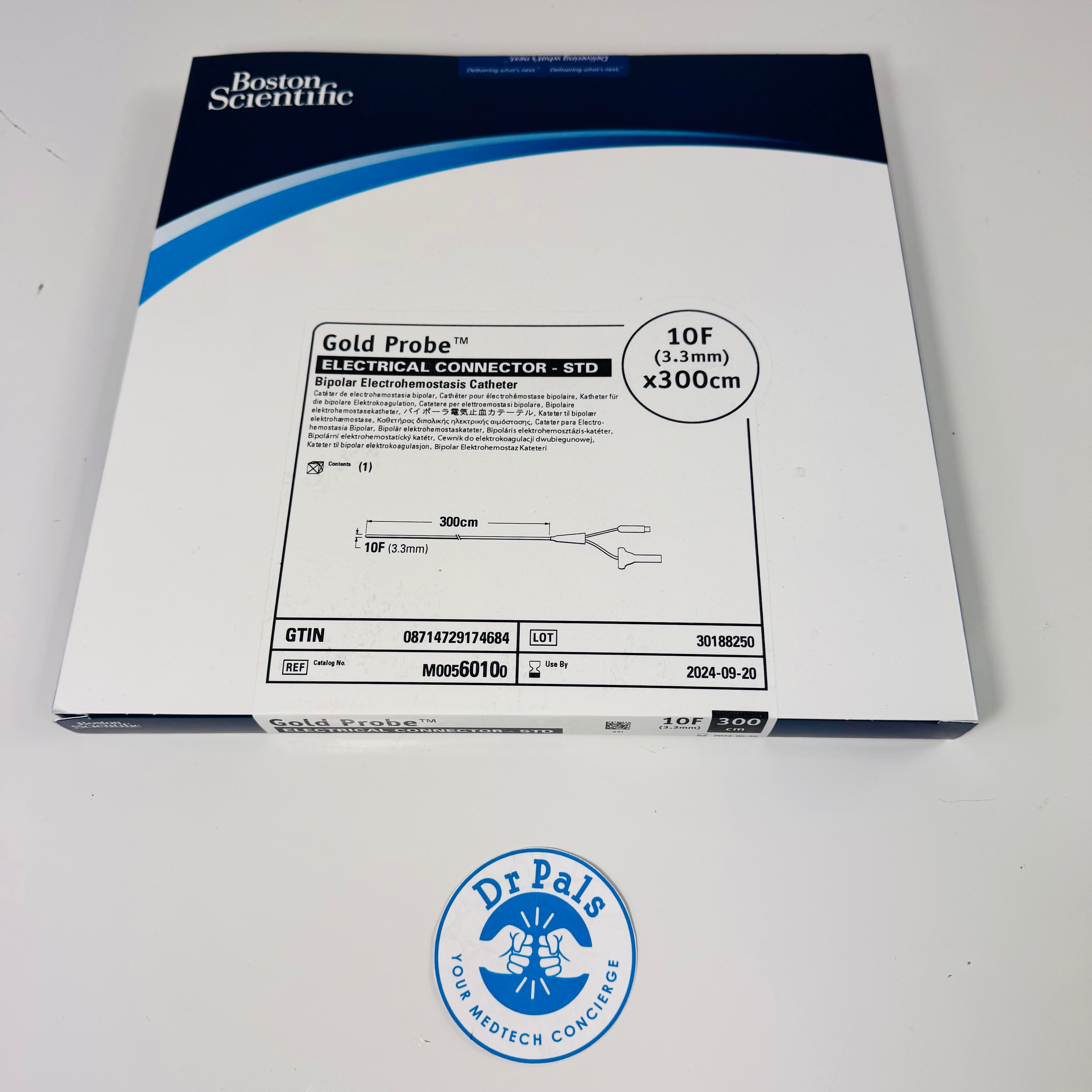 Boston Scientific M00560100 | 10Fr 300 cm Gold Probe Bipolar Electrohemostasis Catheter OUT OF DATE