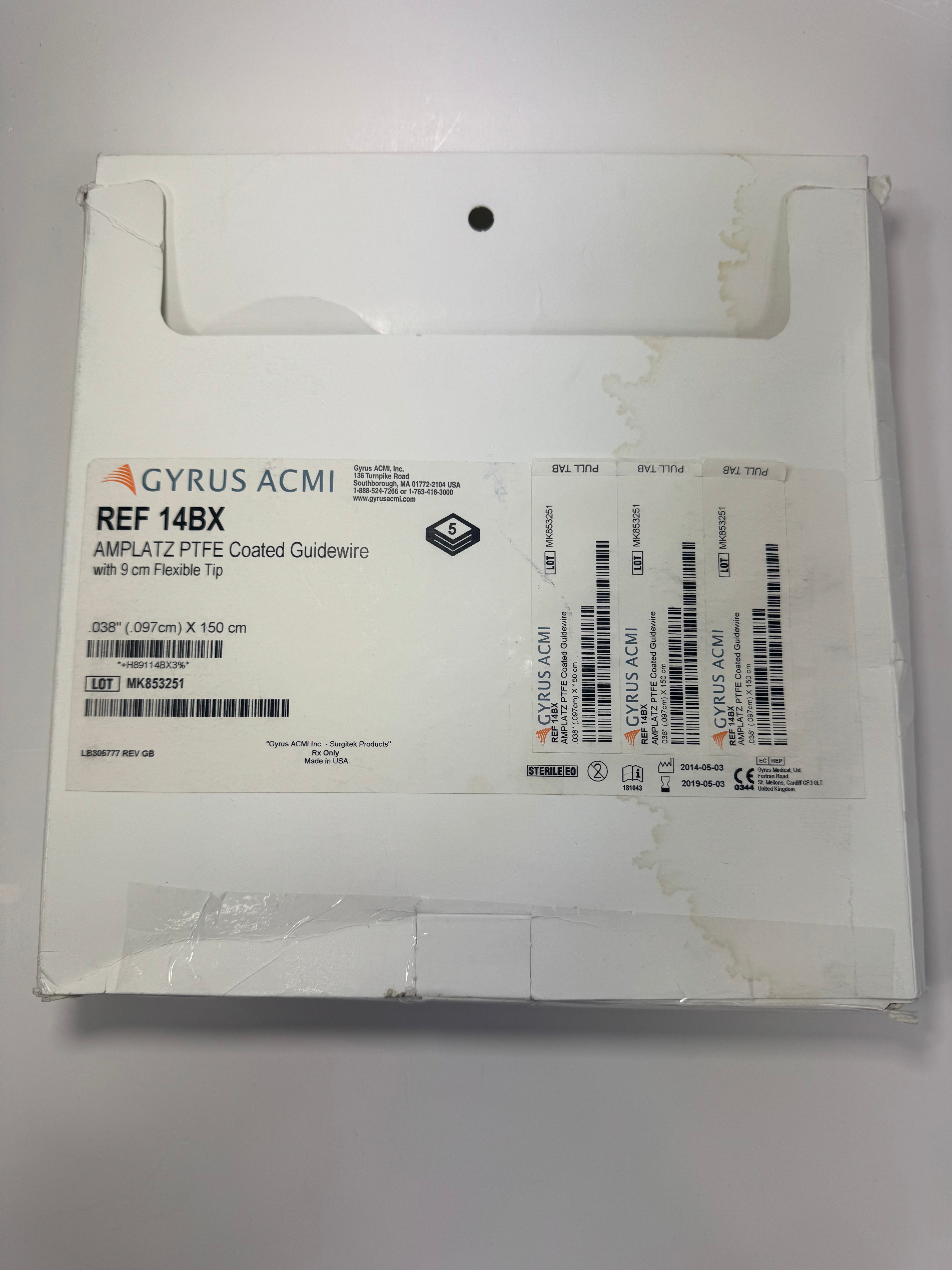 Gyrus ACMI 14BX | Urological Amplatz Guidewire OUT OF DATE
