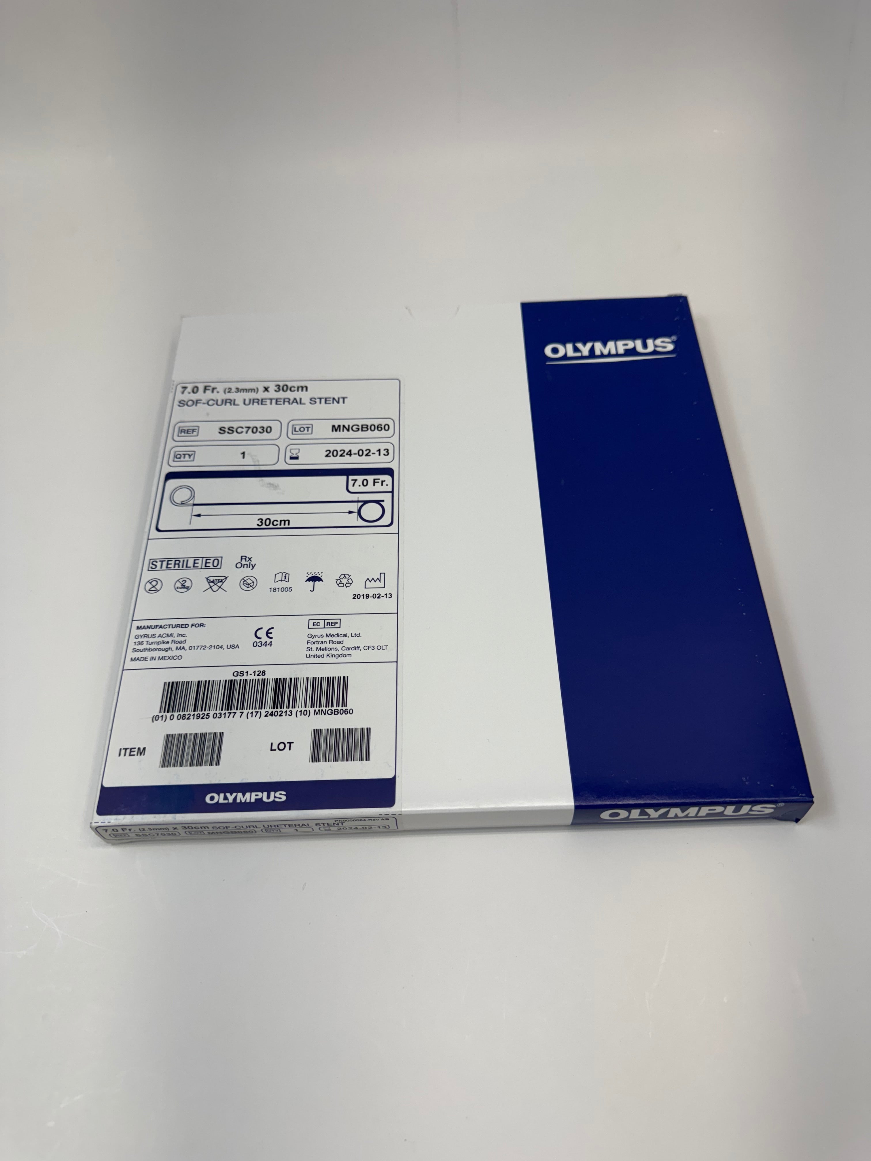 Olympus SSC7030 Sof-Curl Ureteral Stent | 7 Fr x 30 cm Double-J Stent OUT OF DATE