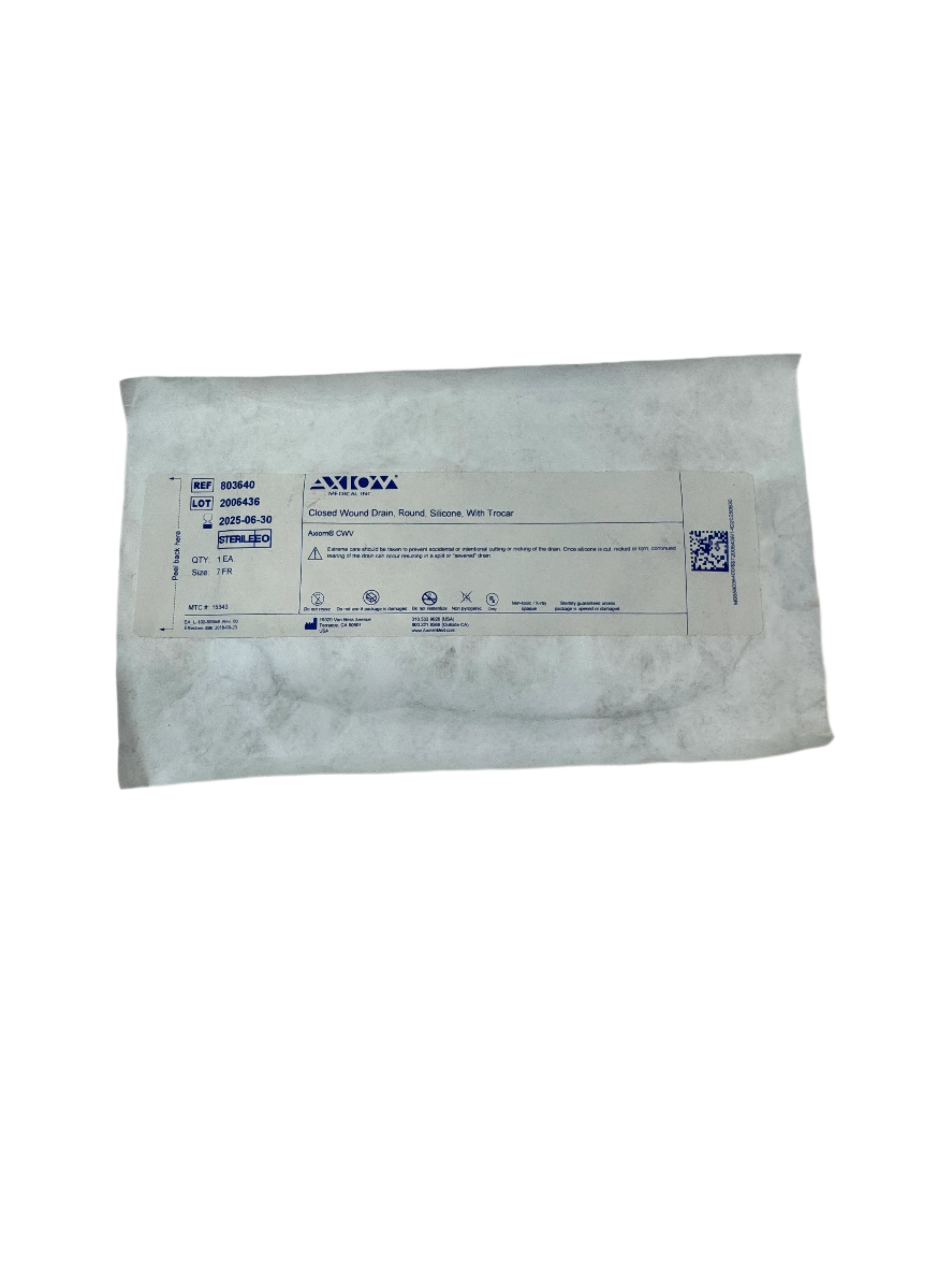 Axiom 803640 Closed Wound Drainage System | 400mL Evacuator with T-Connector 7Fr