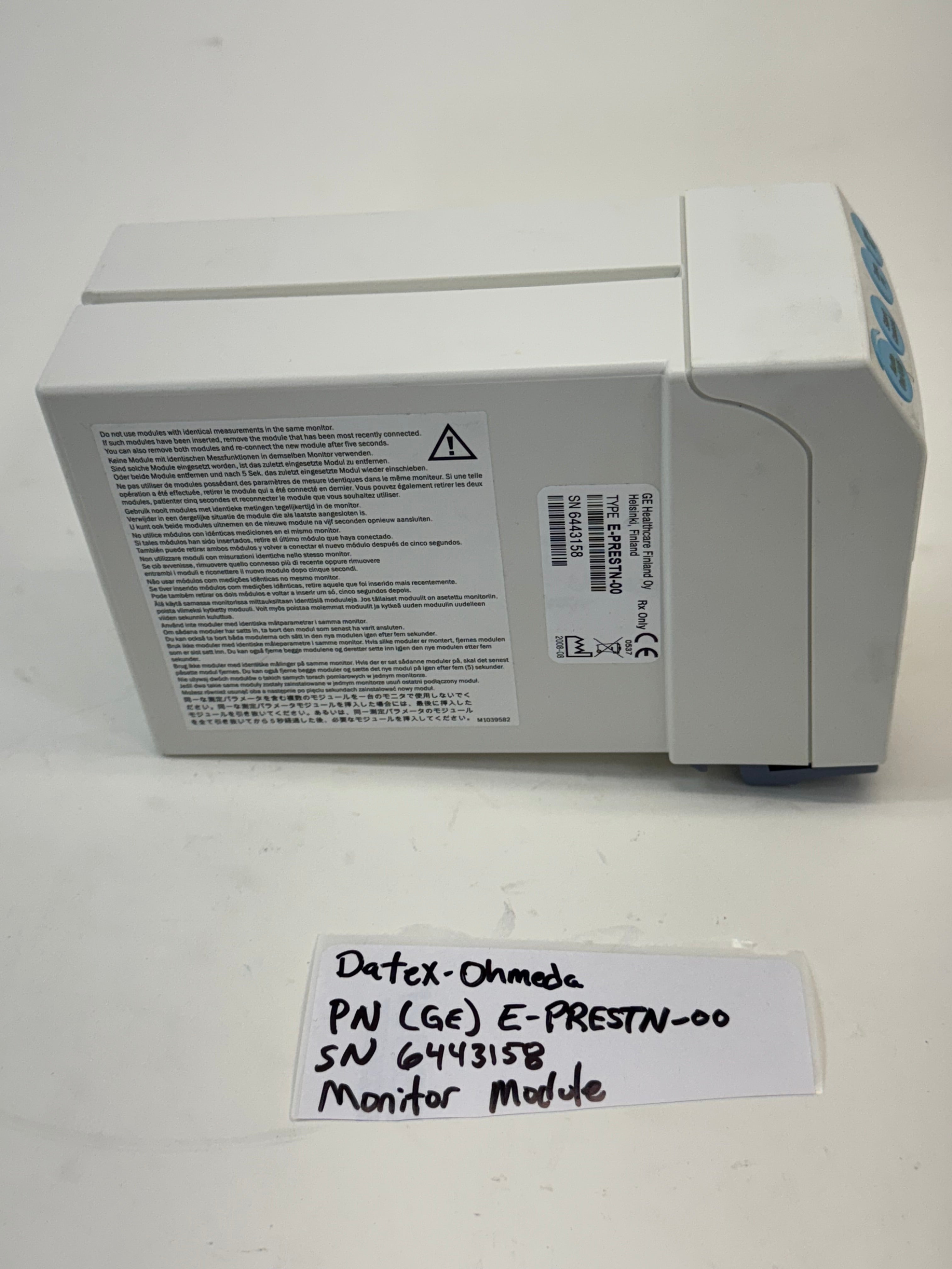 GE Datex-Ohmeda E-PRESTN-00 Anesthesia Multi-Parameter Monitoring Module