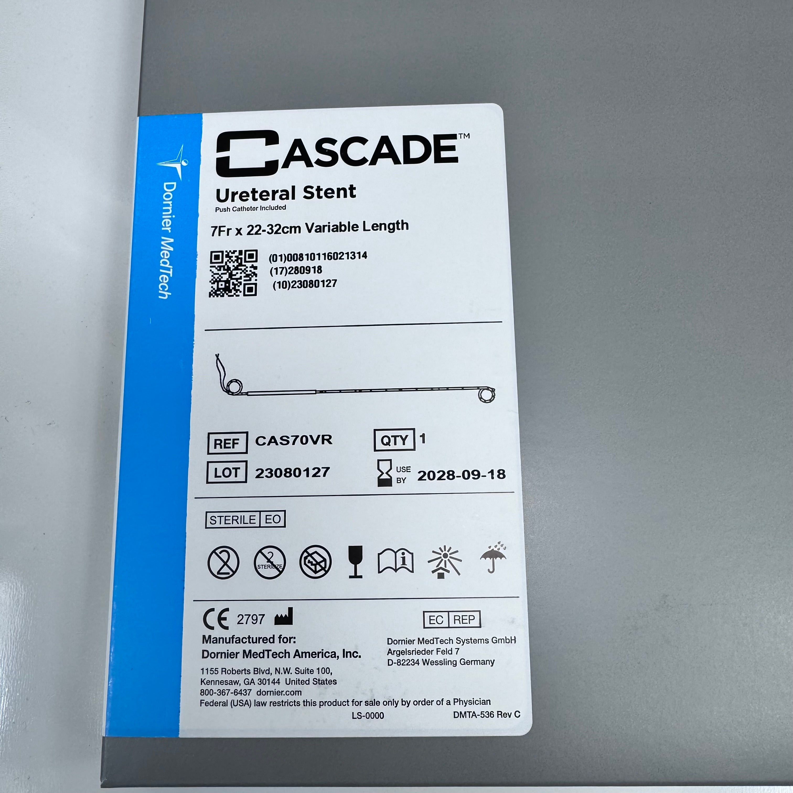 Cascade Ureteral Stent CAS70VR one in each box