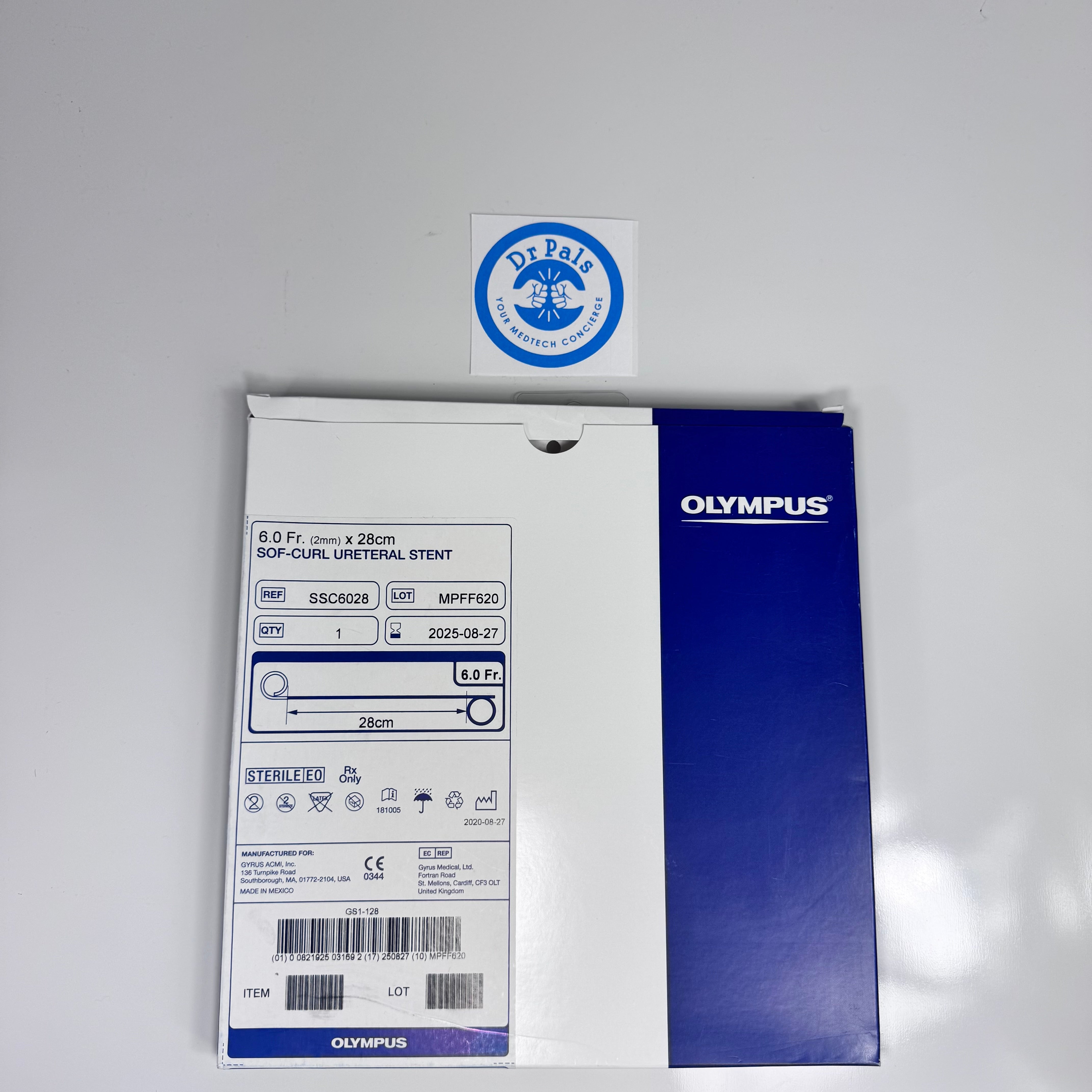 Olympus SSC6028 | Sof-Curl Ureteral Stent, 6 Fr x 28 cm